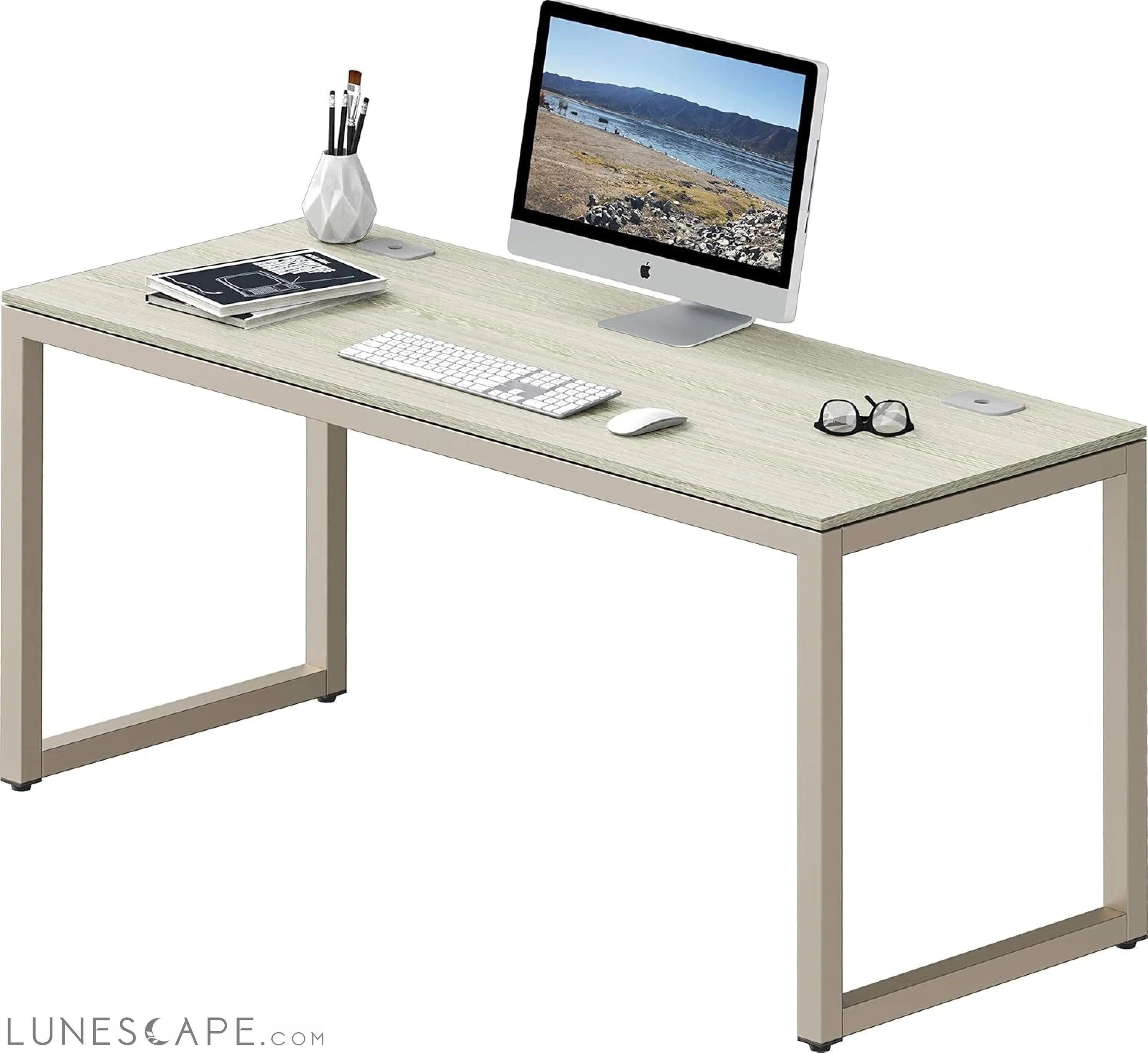 Home Office 55-Inch Large Computer Desk, Maple LUNESCAPE