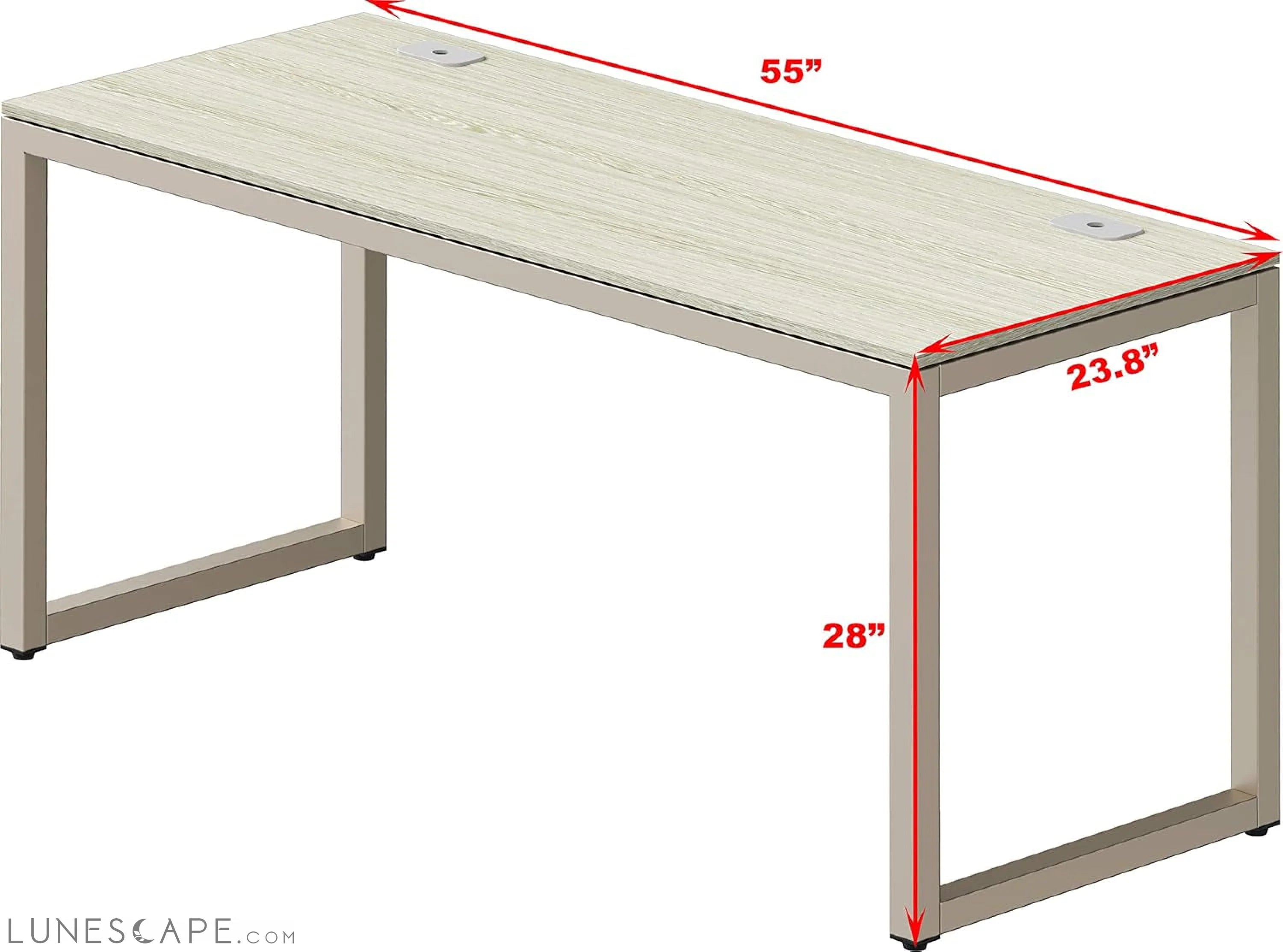 Home Office 55-Inch Large Computer Desk, Maple LUNESCAPE