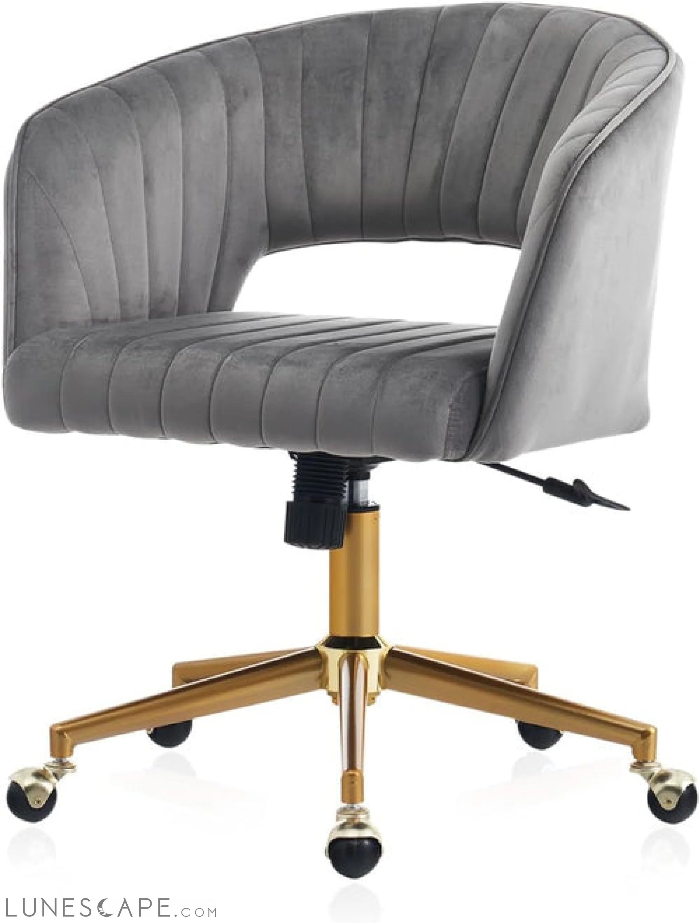 Home Office Chair Swivel Velvet Desk Chair, Vanity Chair with 360 LUNESCAPE