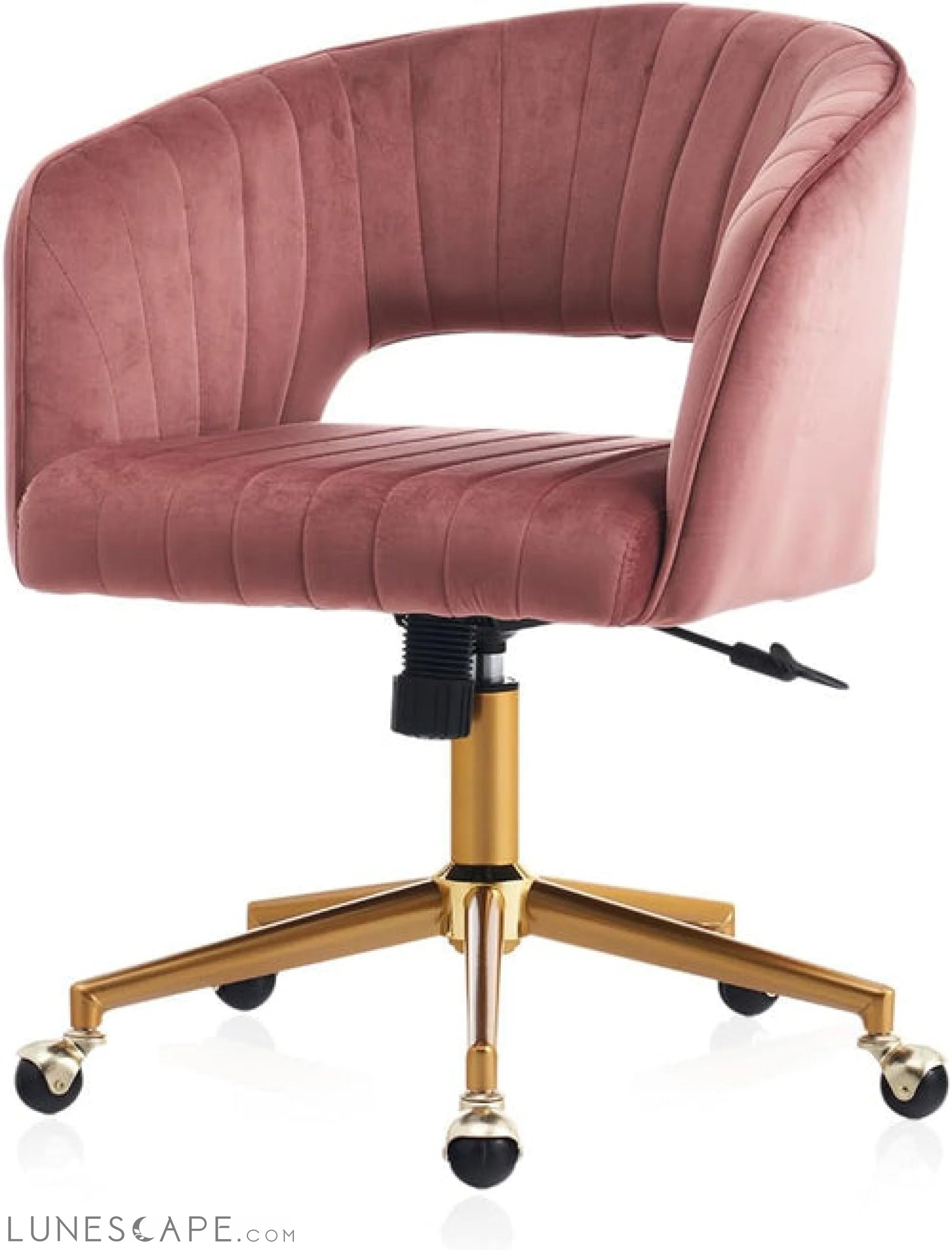 Home Office Chair Swivel Velvet Desk Chair, Vanity Chair with 360 LUNESCAPE