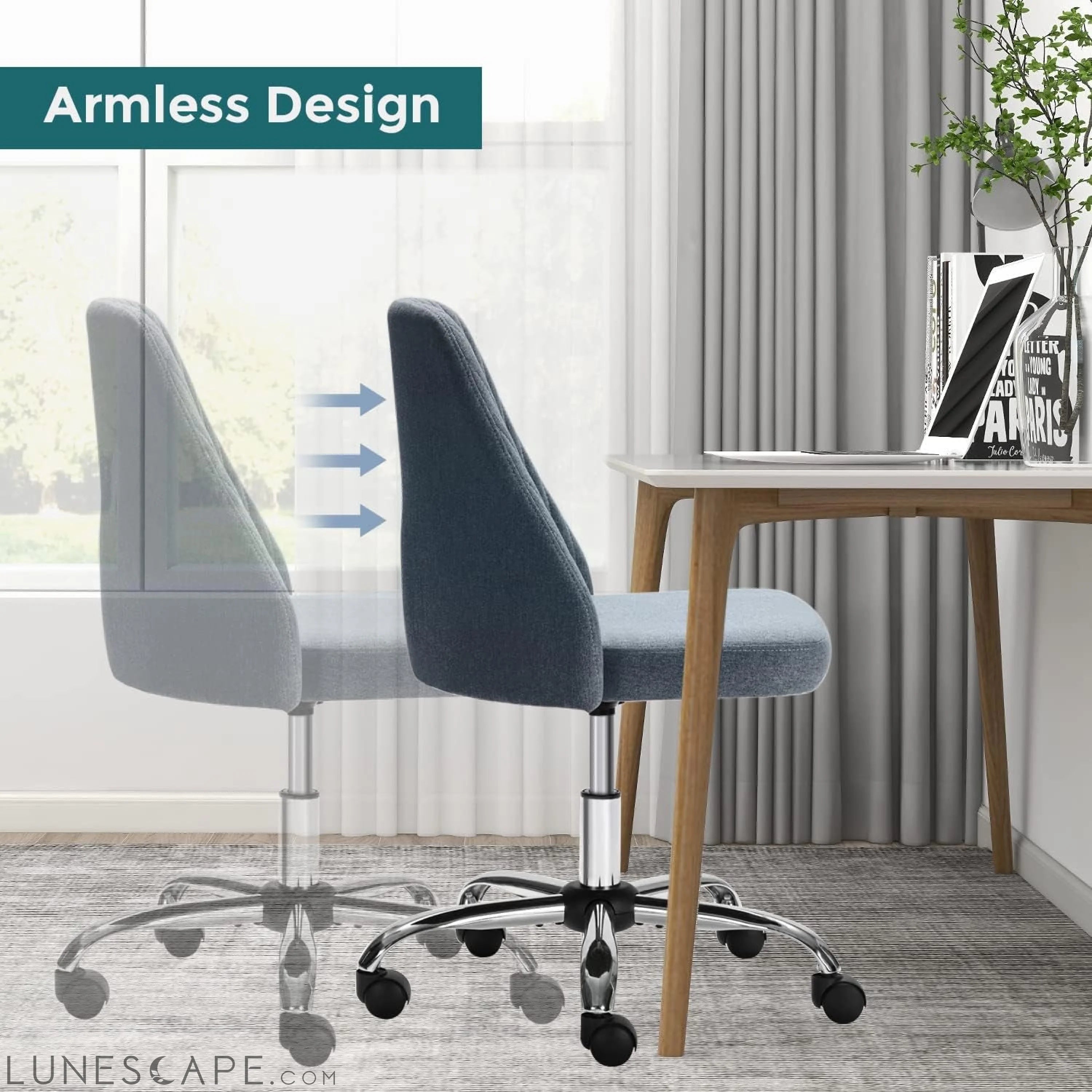 Home Office Desk Chair, Office Chairs Desk Chair Rolling Task Chair LUNESCAPE