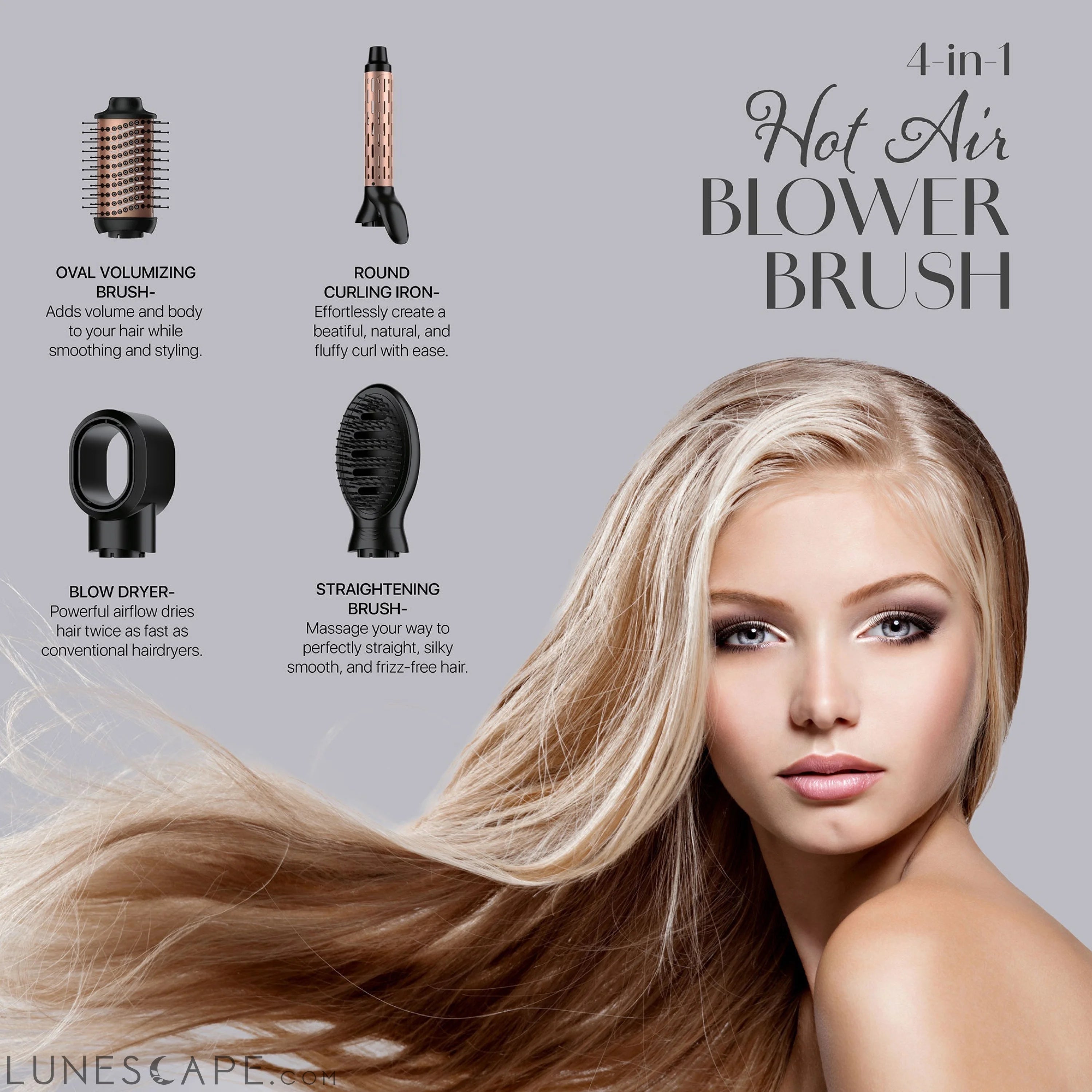 Hot Air Blower Brush: Your All-in-One Hair Styling Solution LUNESCAPE