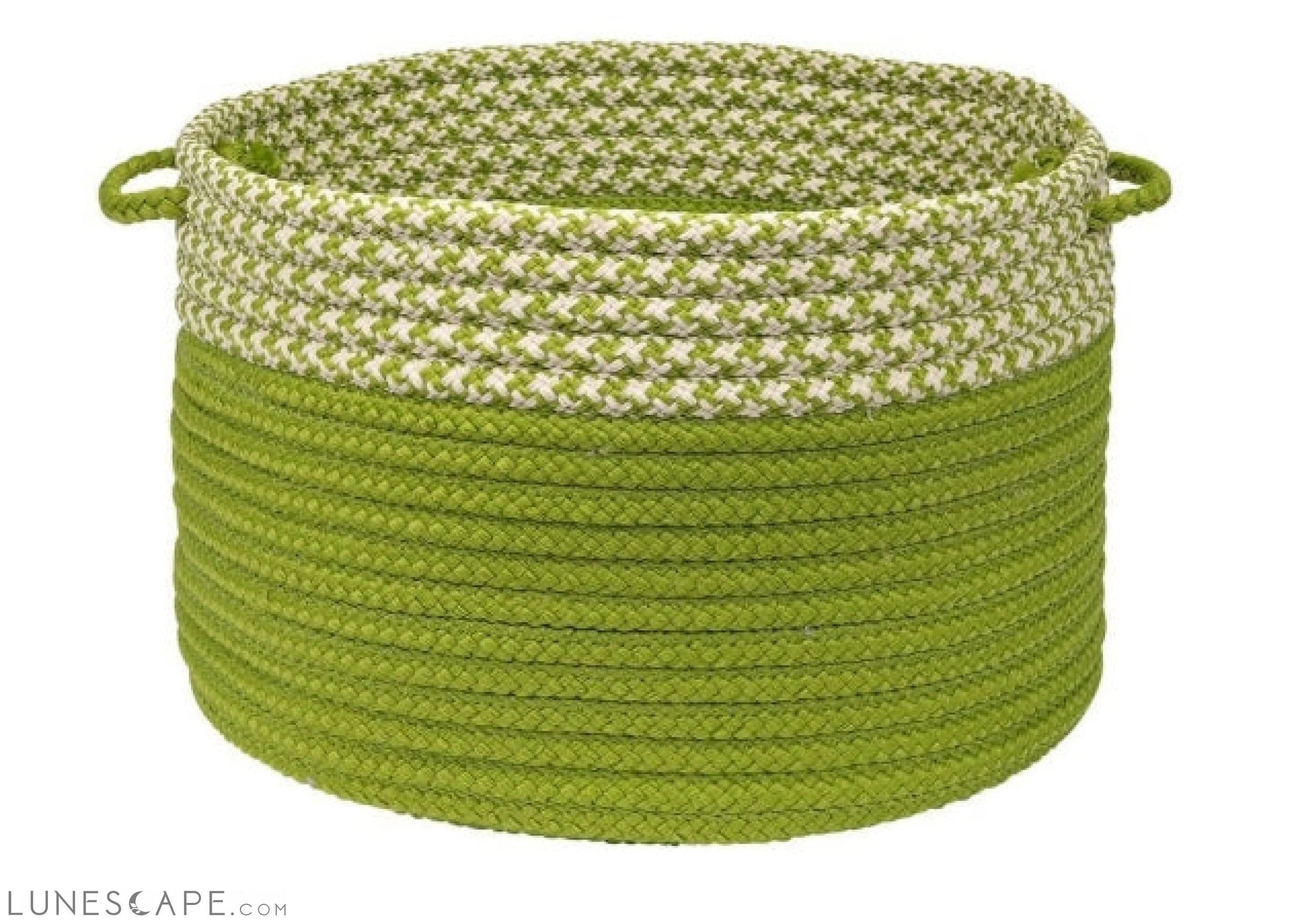 Houndstooth Dipped Basket - Lime 14''x10'' LUNESCAPE