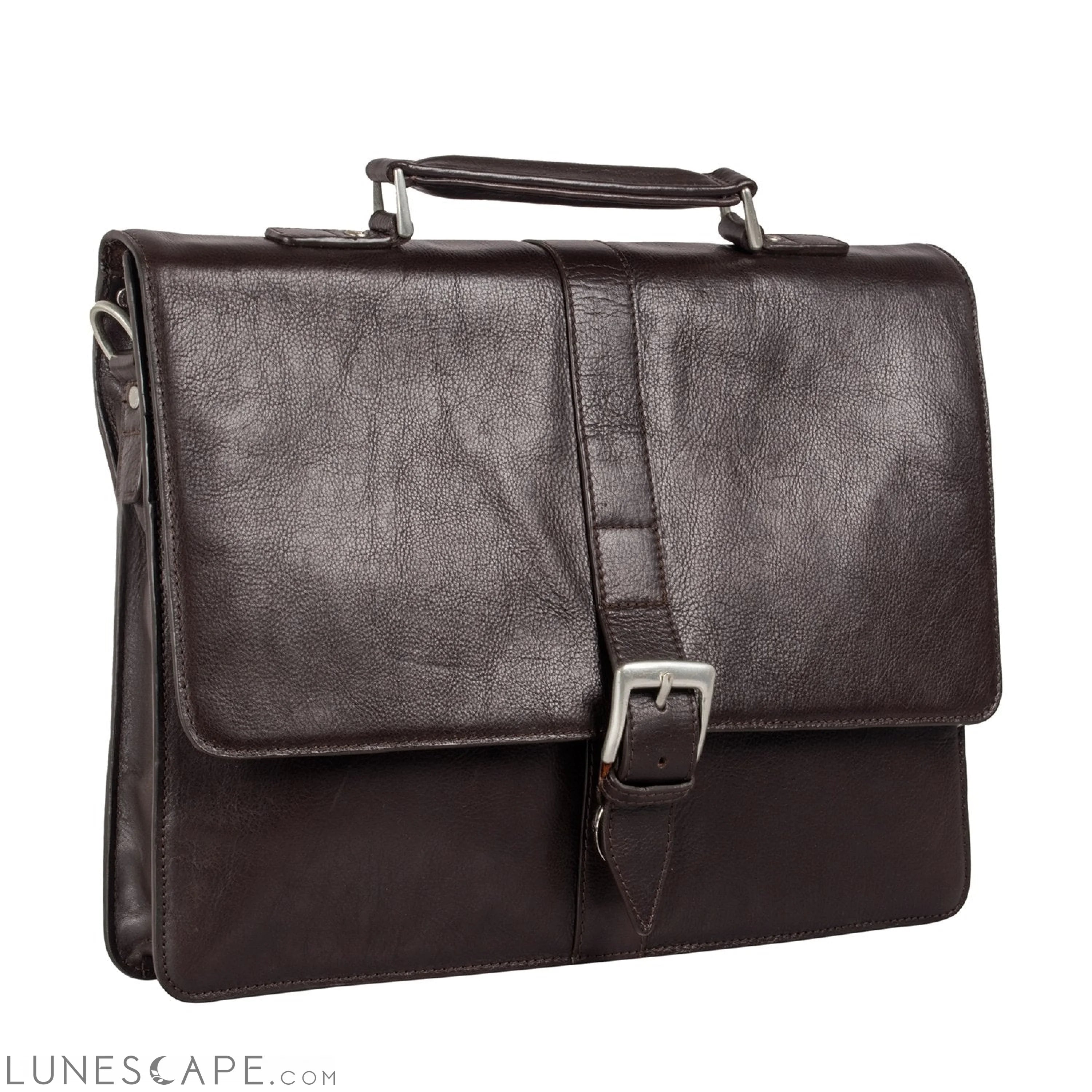 Hudson Men's Large Leather Briefcase LUNESCAPE