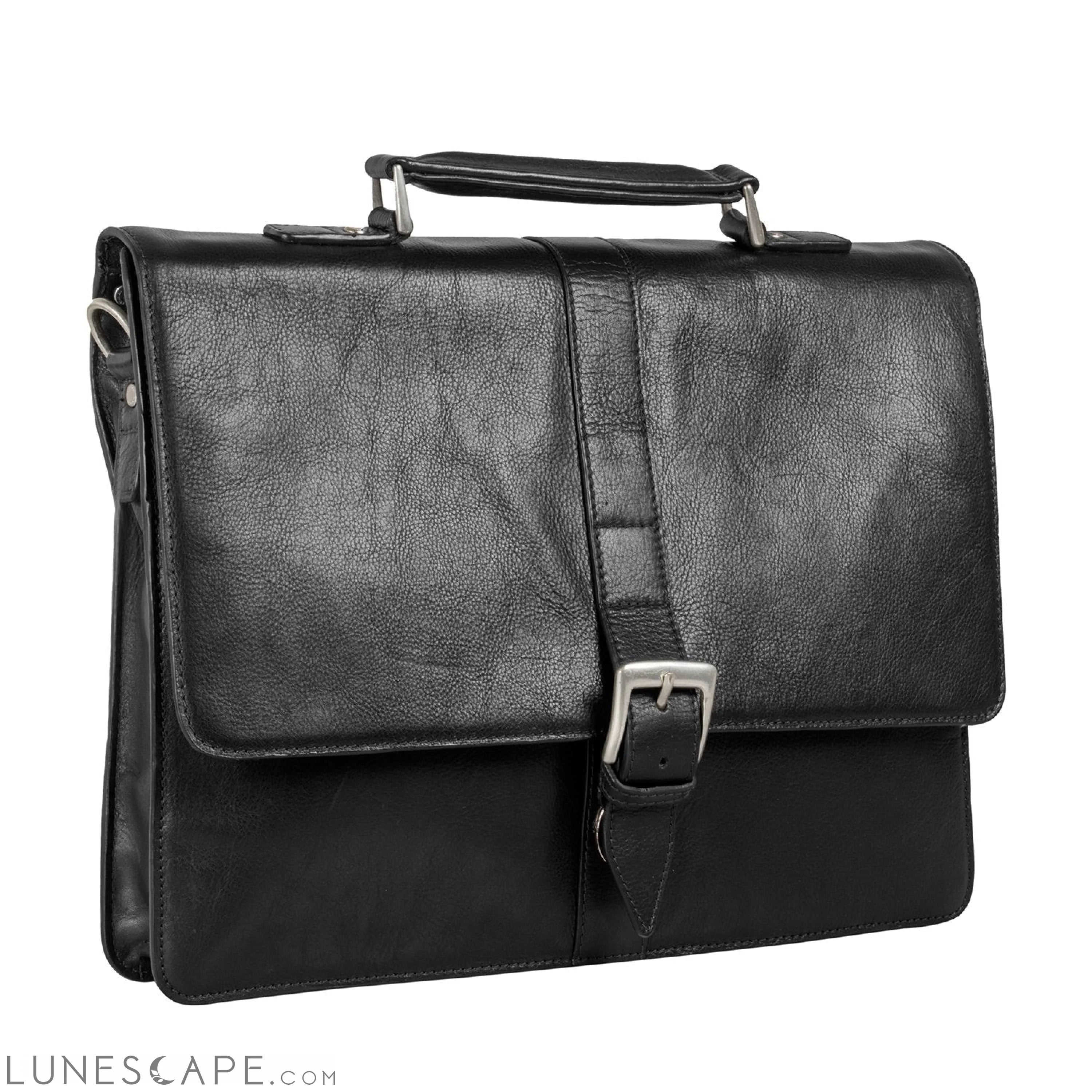 Hudson Men's Large Leather Briefcase LUNESCAPE