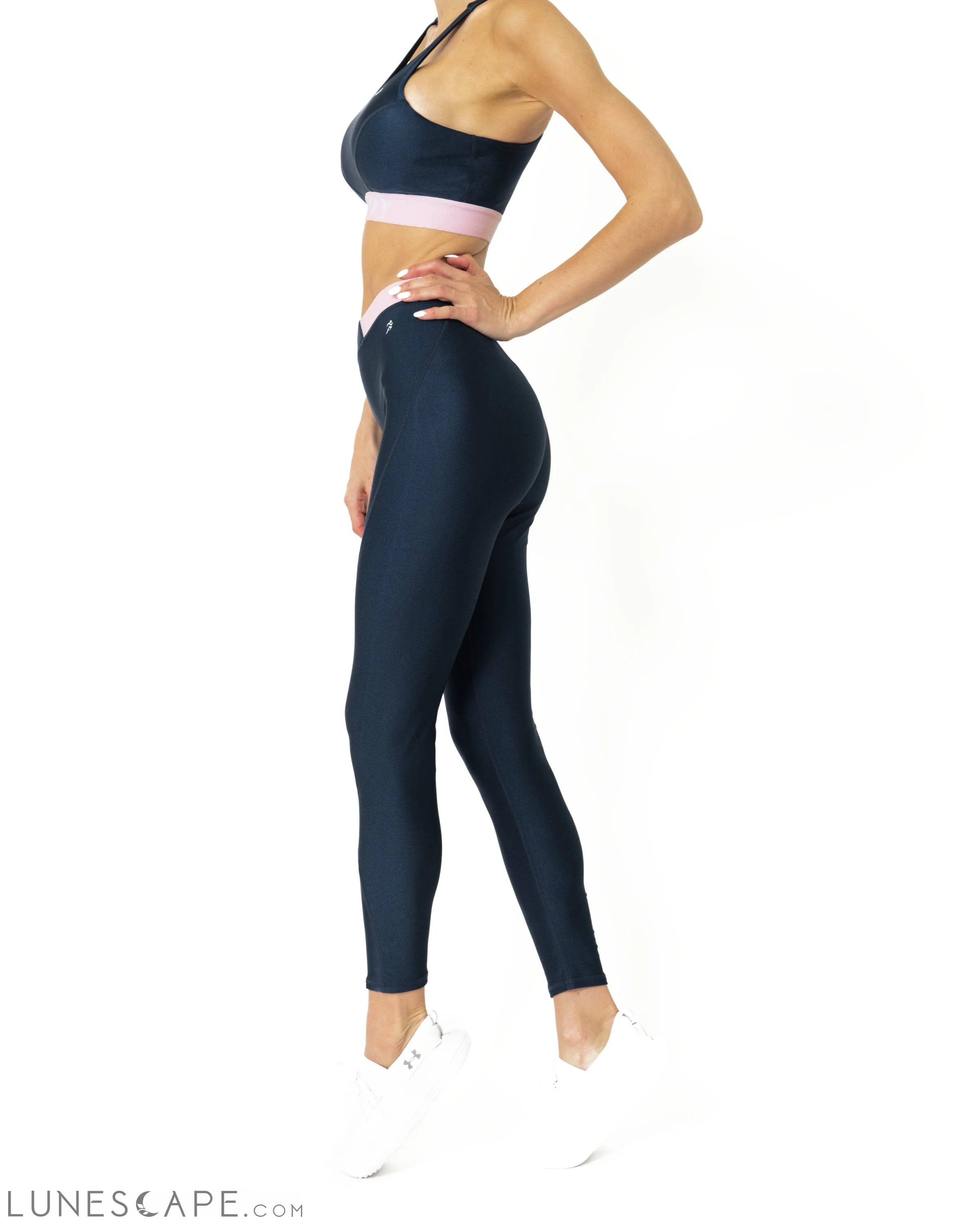 Hudson Two Piece Workout Set - Sports Crop Bra and Mid Rise Leggings LUNESCAPE