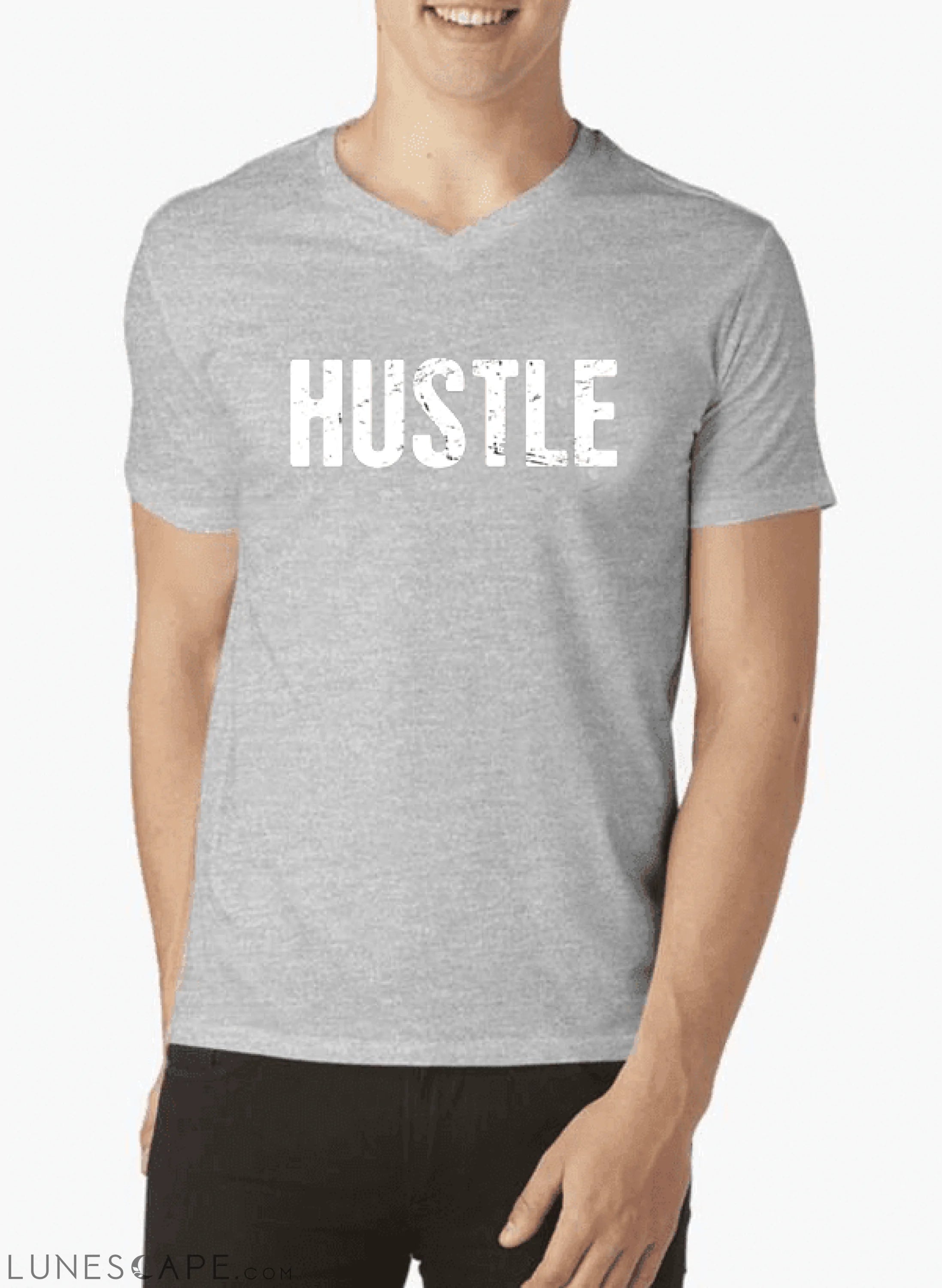 Hustle V-Neck T-shirt LUNESCAPE