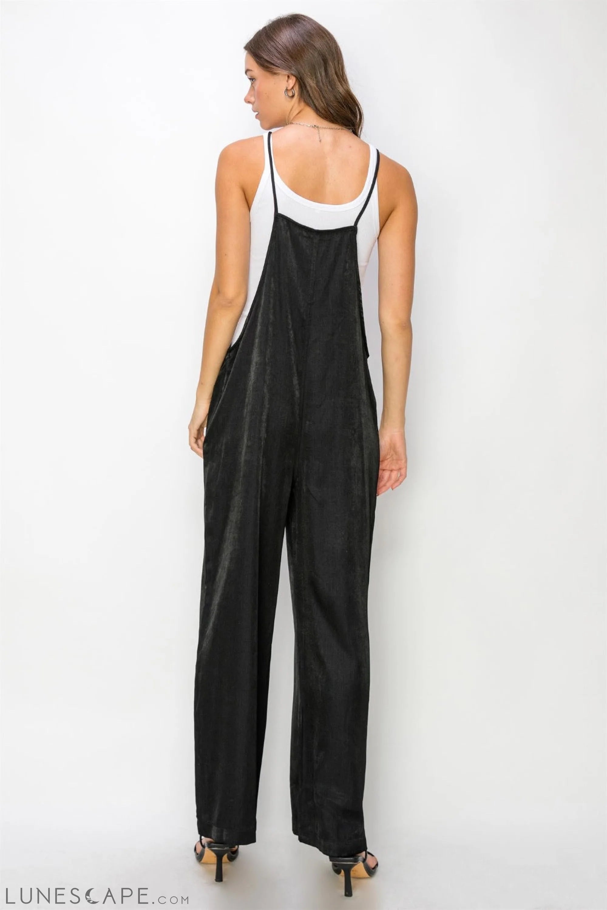 HYFVE Half Button Sleeveless Straight Jumpsuit LUNESCAPE