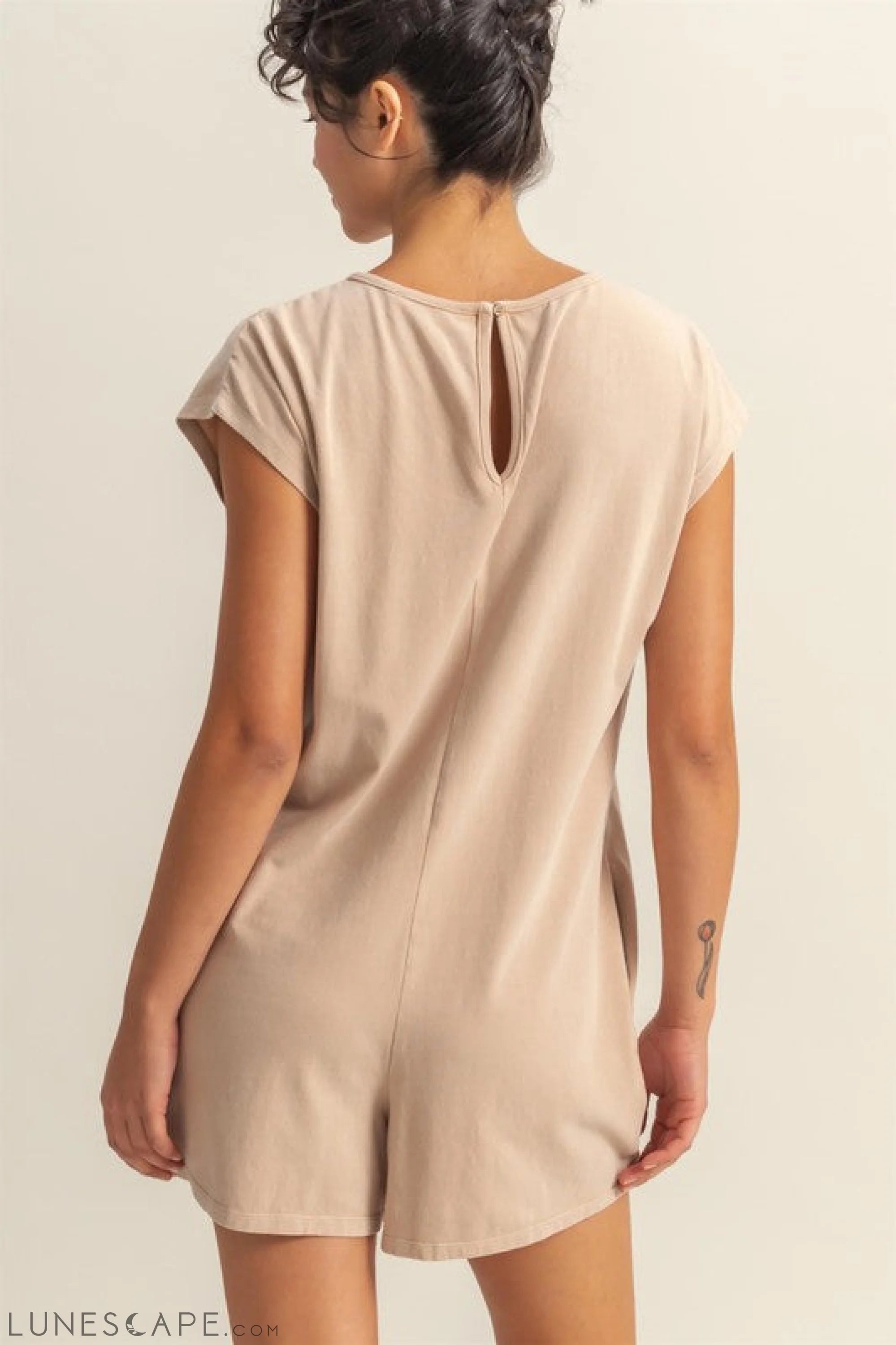 HYFVE Round Neck Cap Sleeve Relaxed Fit Breezy Romper LUNESCAPE