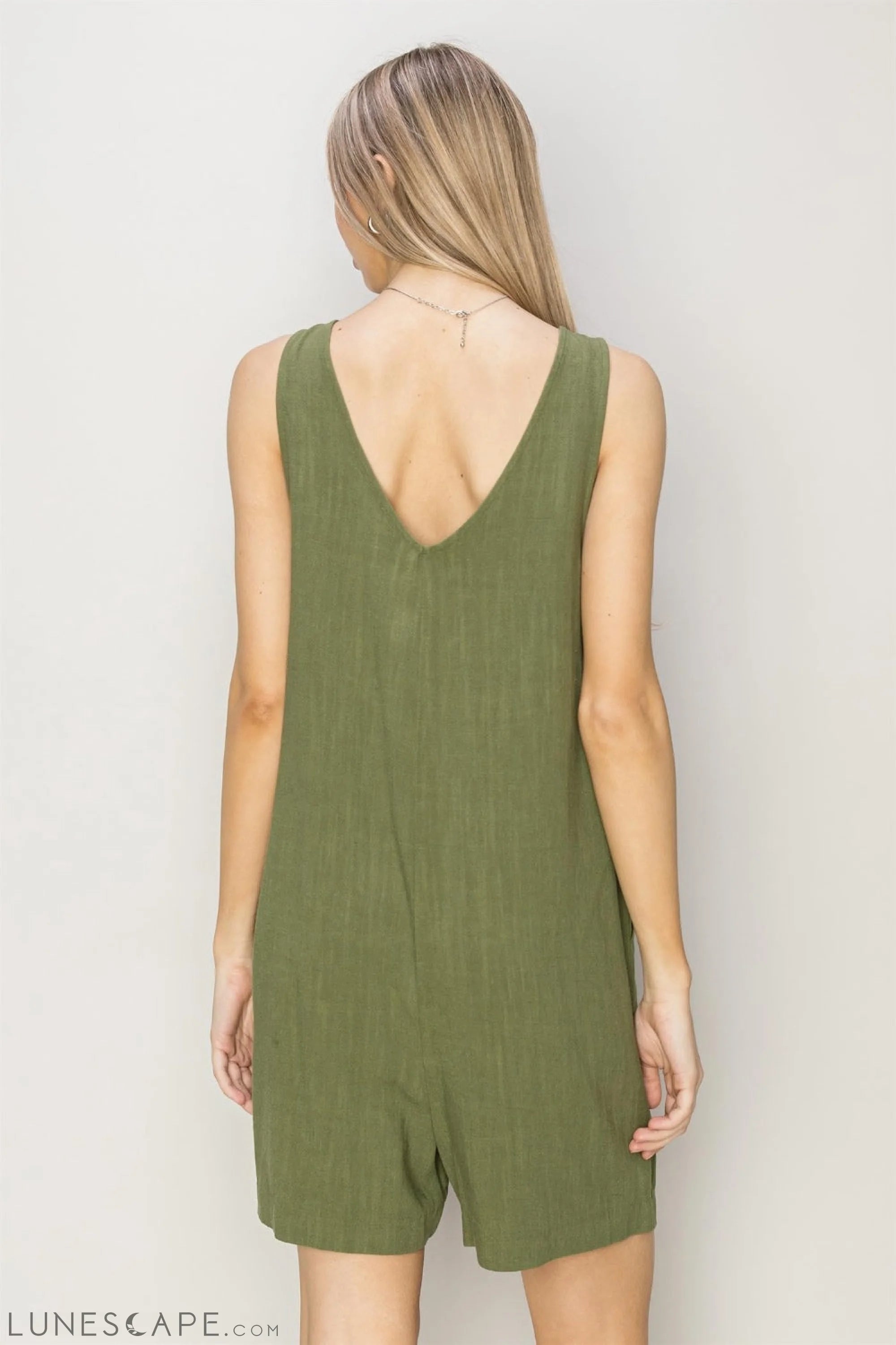 HYFVE V-Neck Sleeveless Romper with Pockets LUNESCAPE