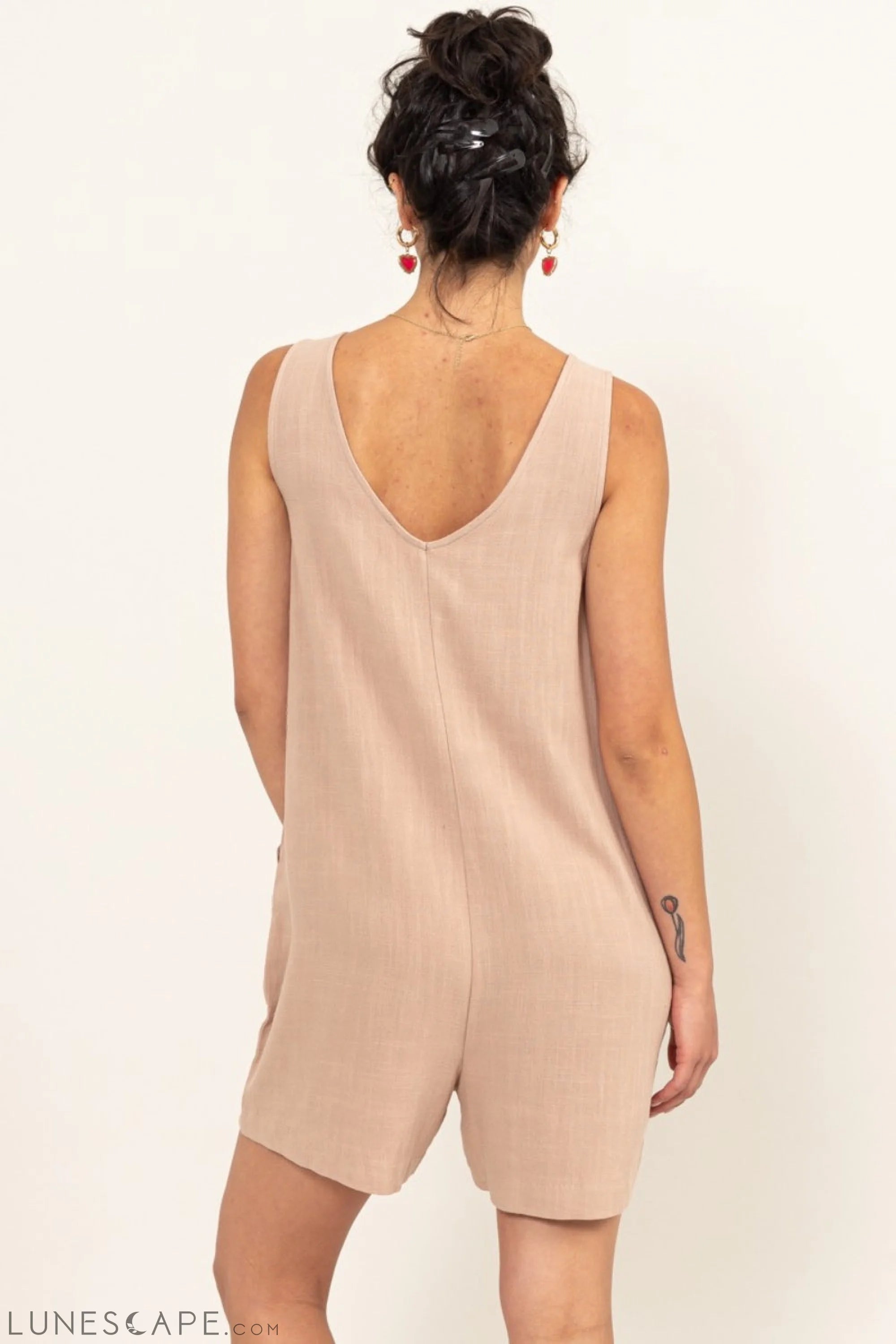 HYFVE V-Neck Sleeveless Romper with Pockets LUNESCAPE