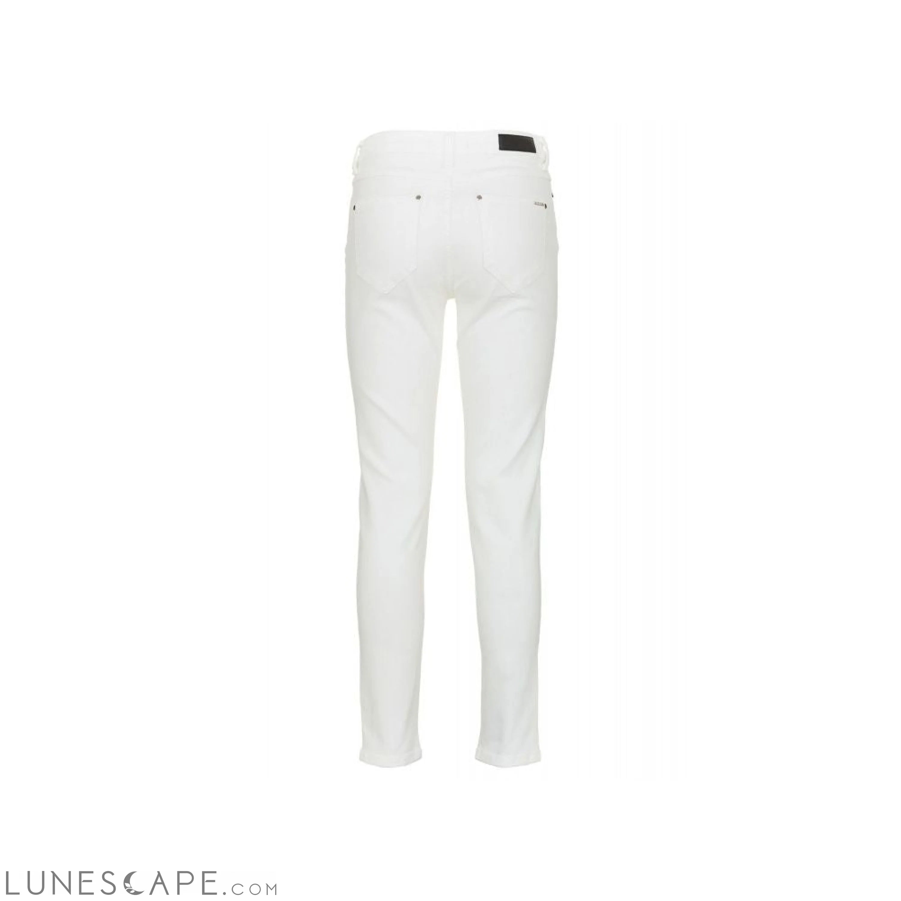 Imperfect White High-Waisted Slim Denim Trousers LUNESCAPE