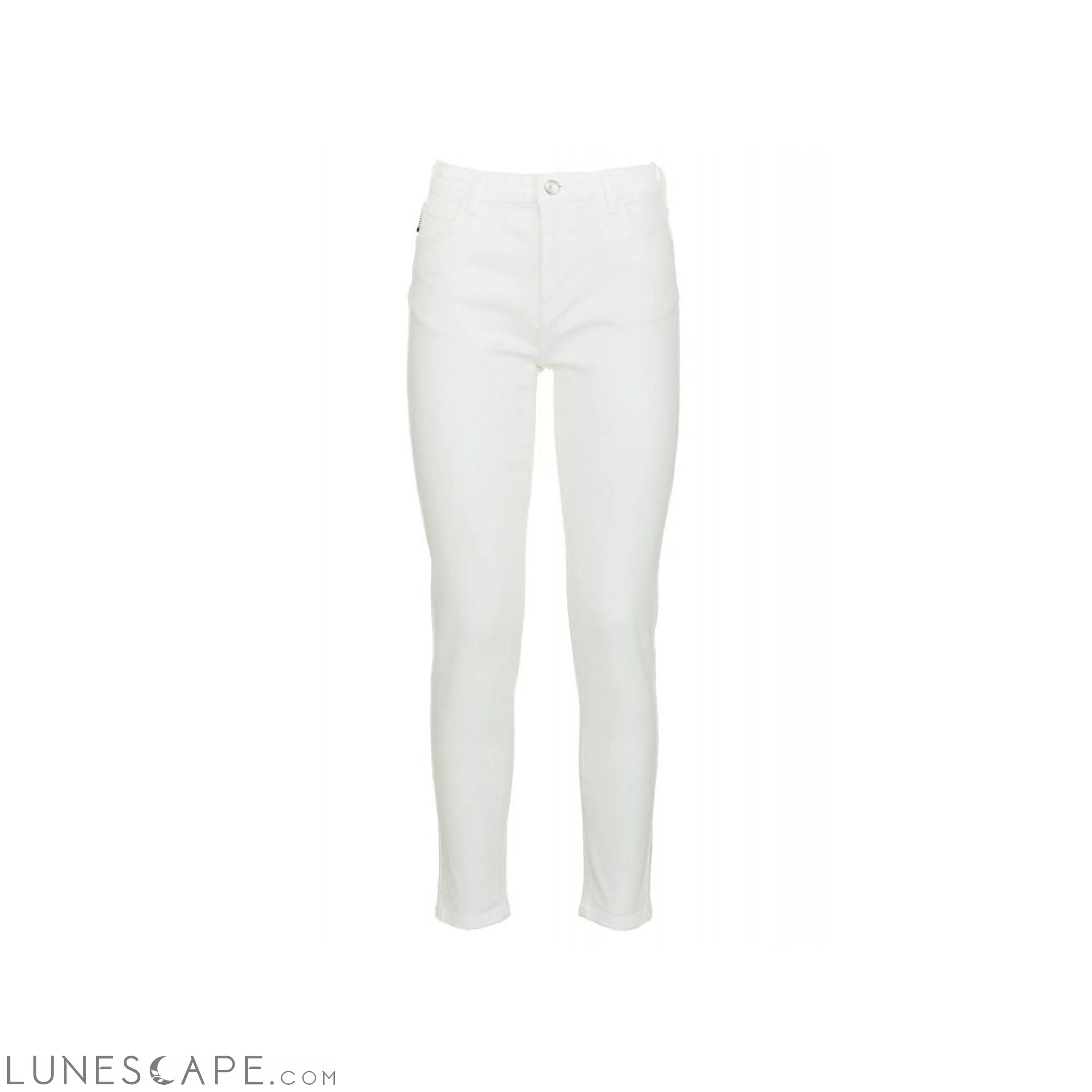 Imperfect White High-Waisted Slim Denim Trousers LUNESCAPE