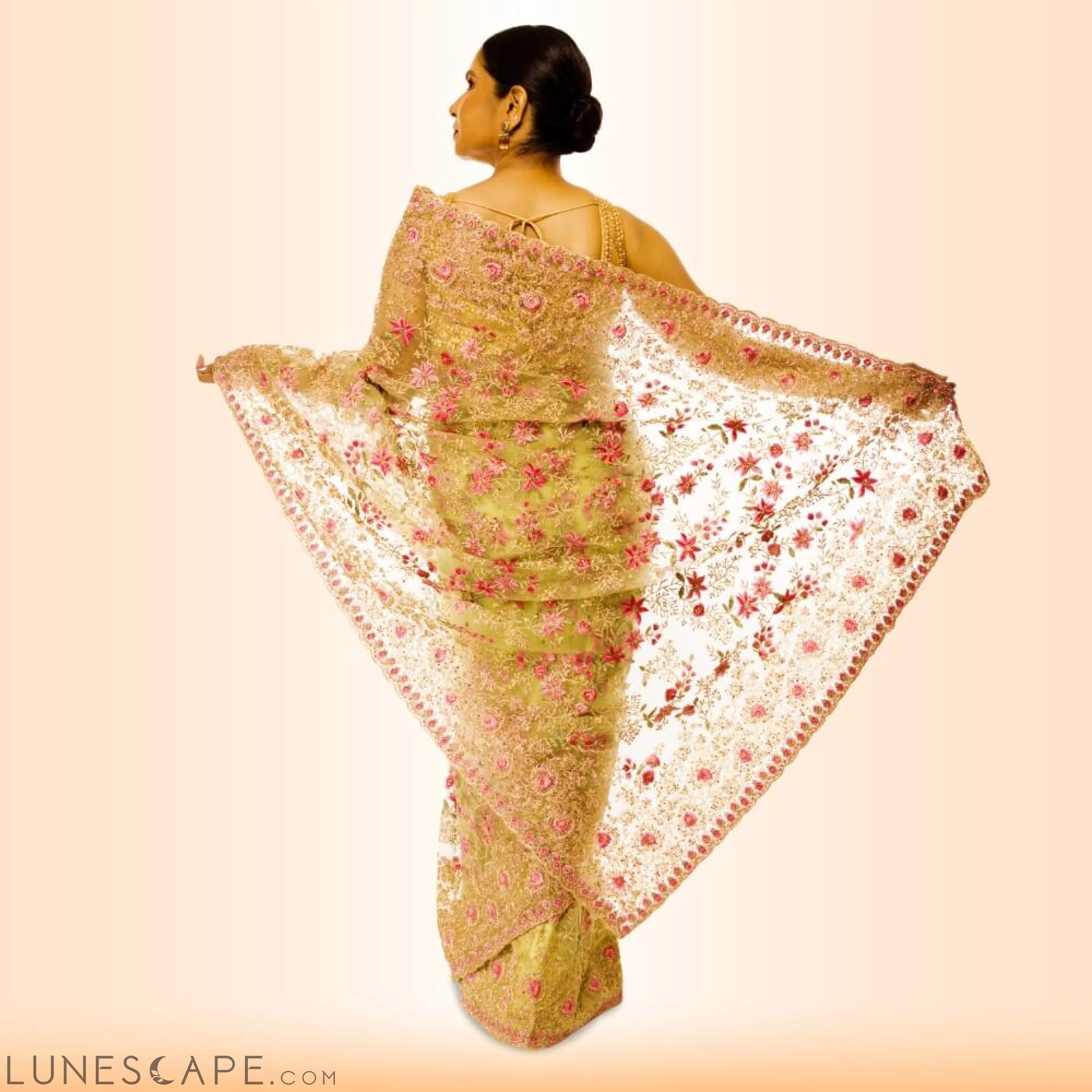 Indian Wedding Saree - Yellow LUNESCAPE