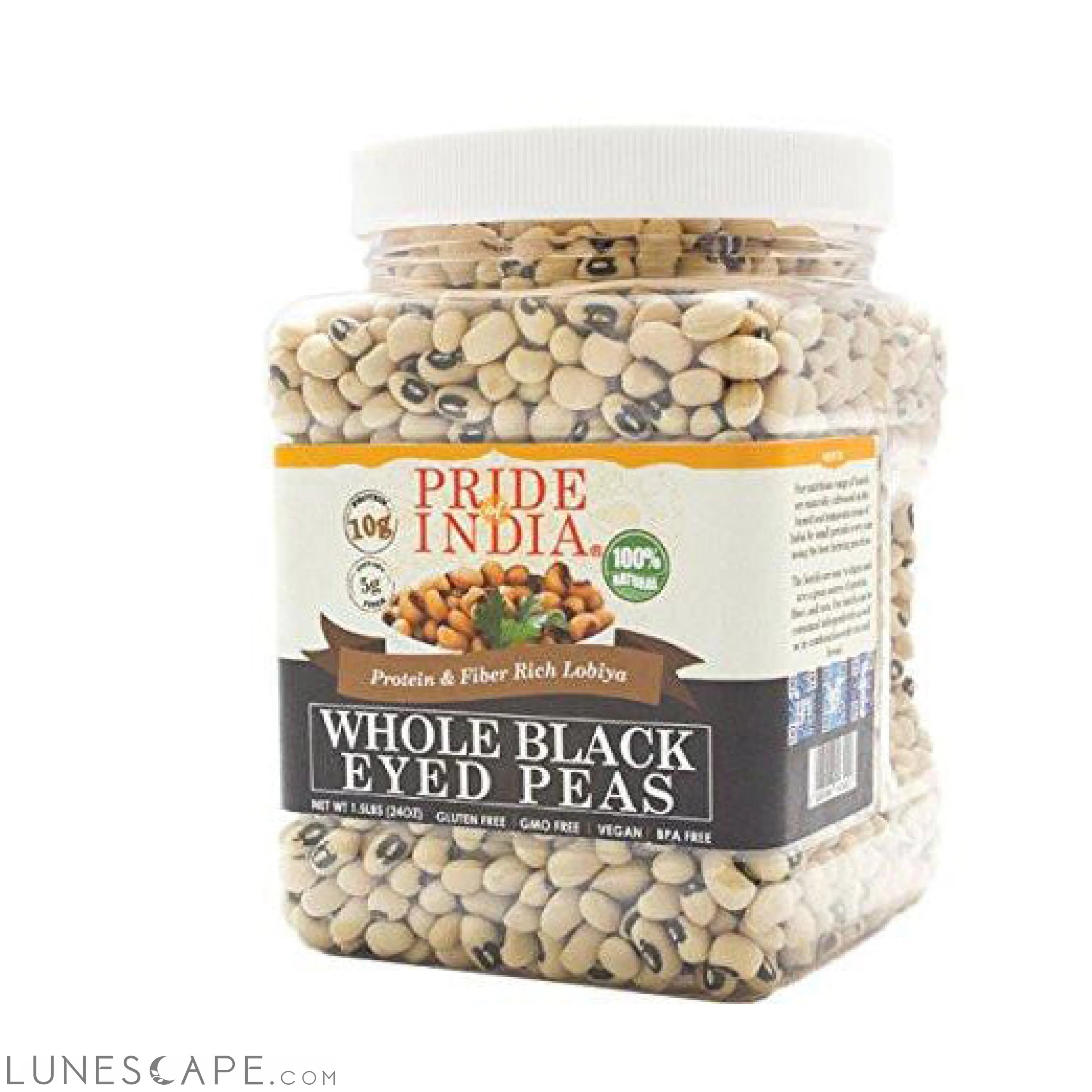 Indian Whole Black Eyed Peas - Protein & Fiber Rich Lobiya Jar LUNESCAPE