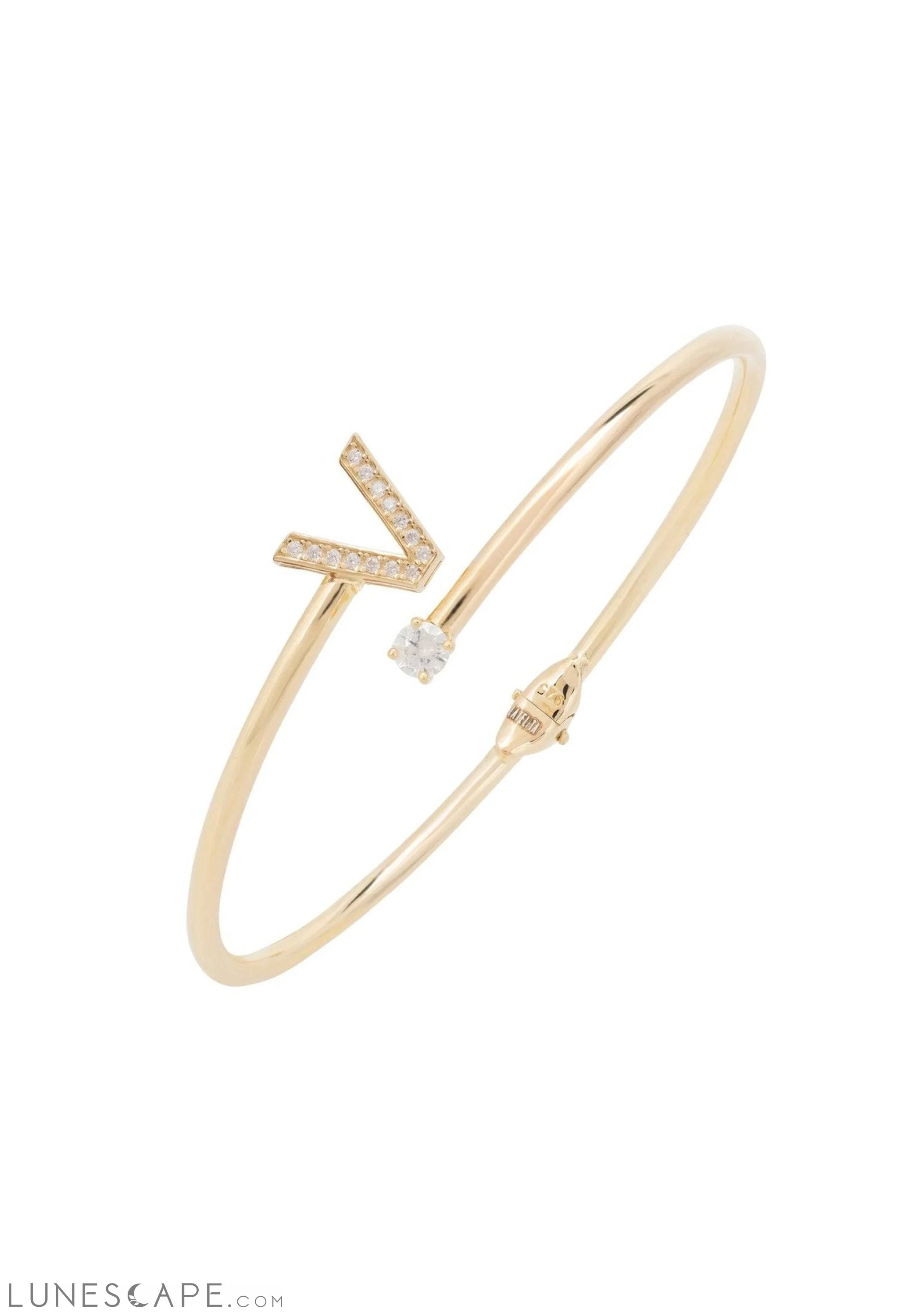 Initial Bangle Gold V LUNESCAPE