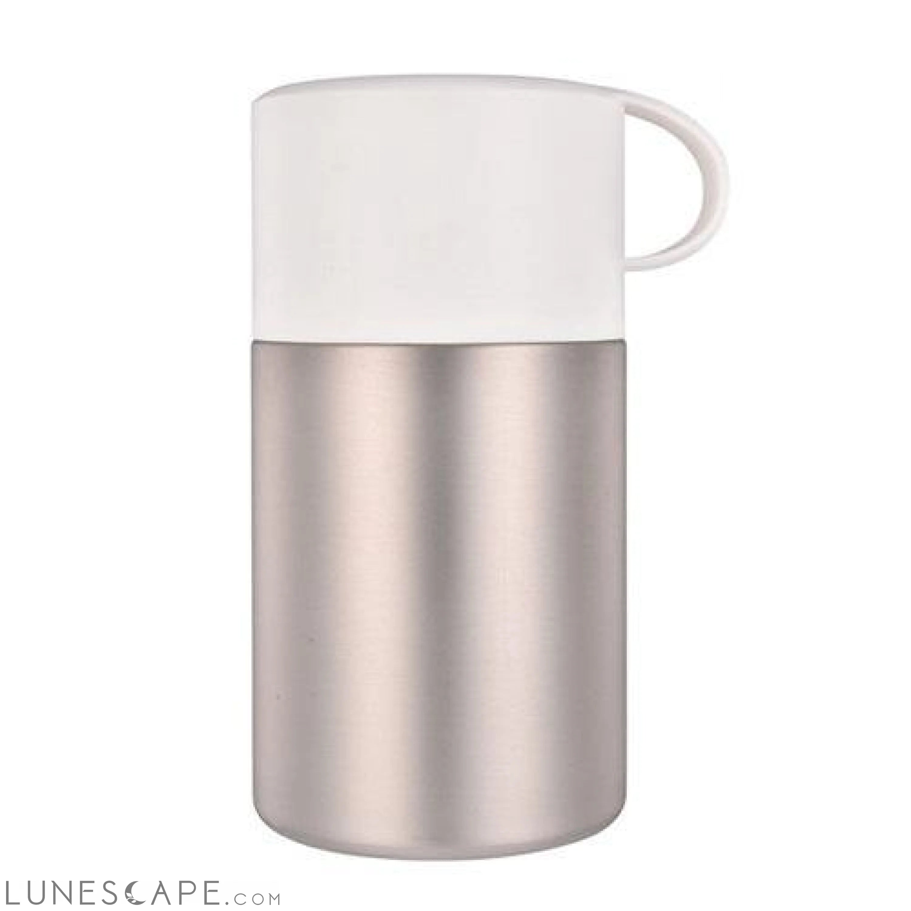 Insulated Thermos with Folding Spoon - White LUNESCAPE