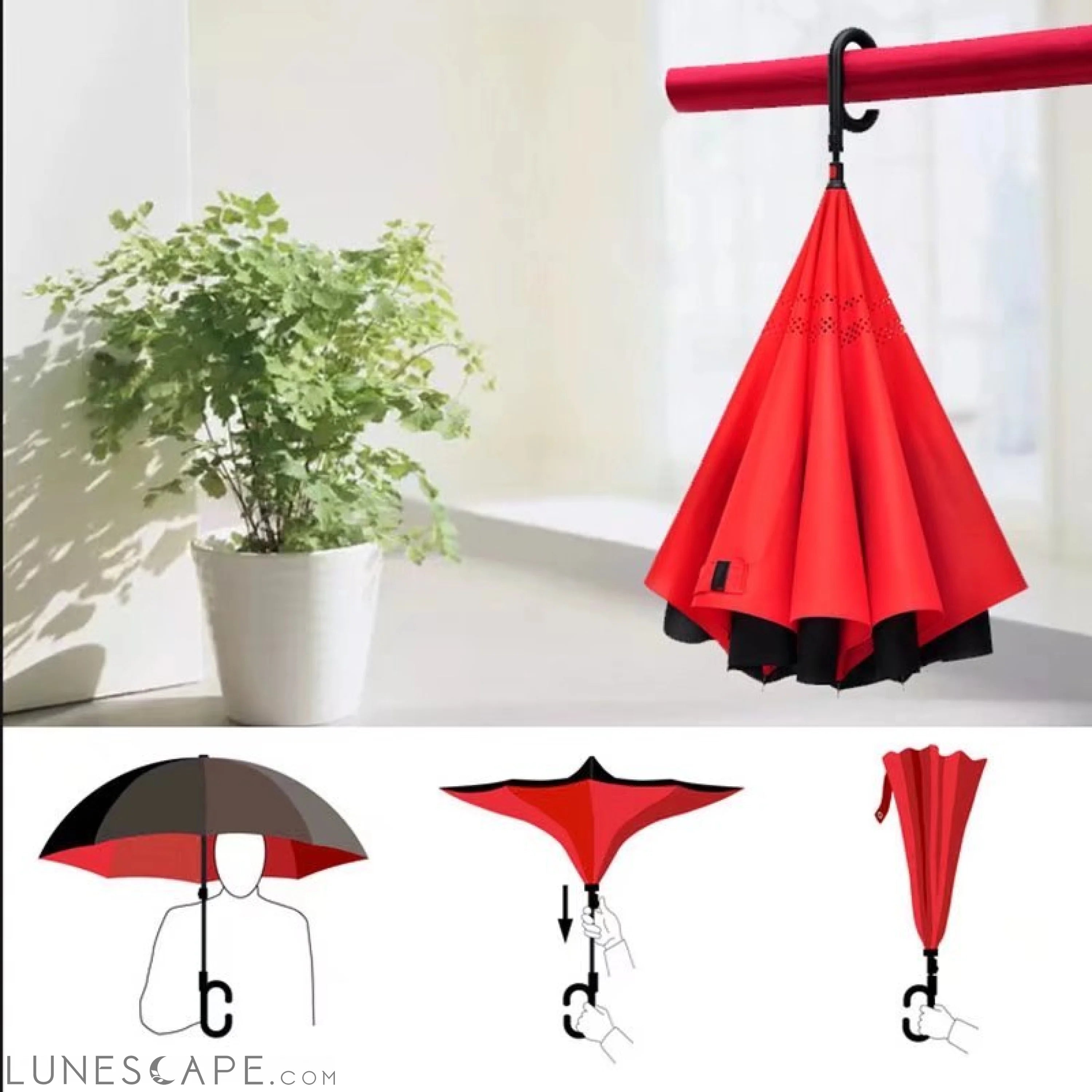 Inverted Umbrella with C-shaped Handle LUNESCAPE