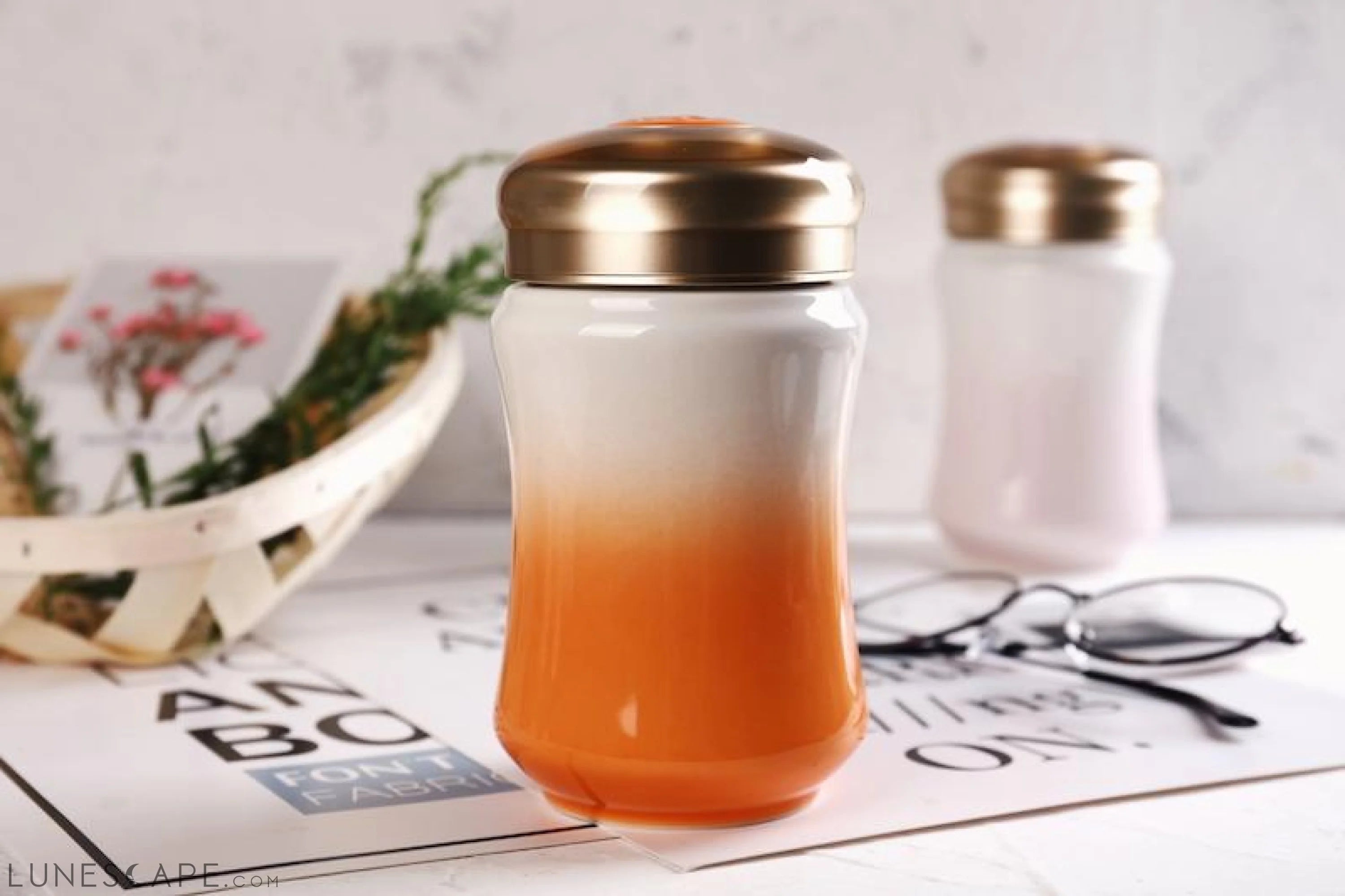 Ionic Tourmaline Travel Mug - Orange LUNESCAPE