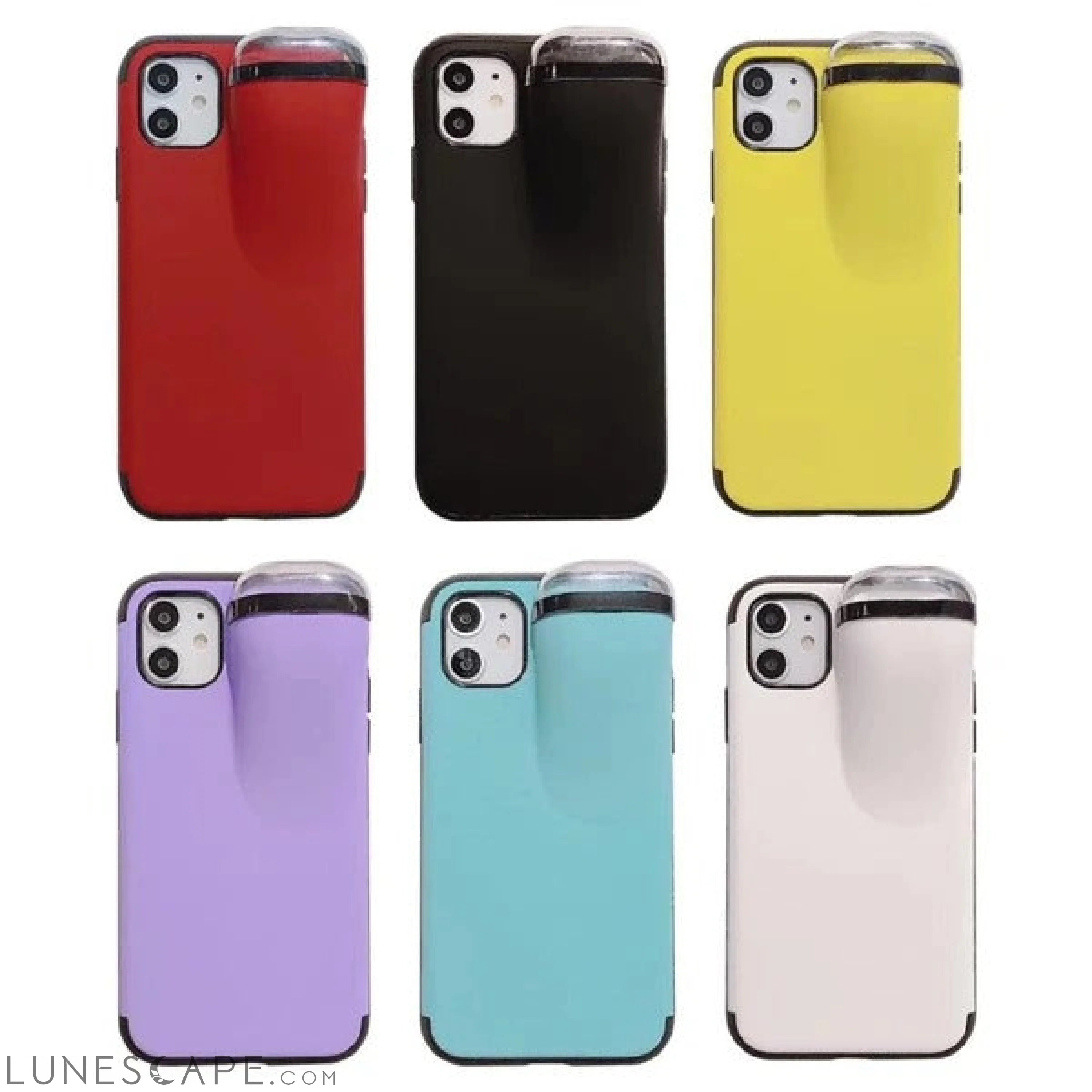 iPhone Case Cover with AirPods Earphone Holder LUNESCAPE