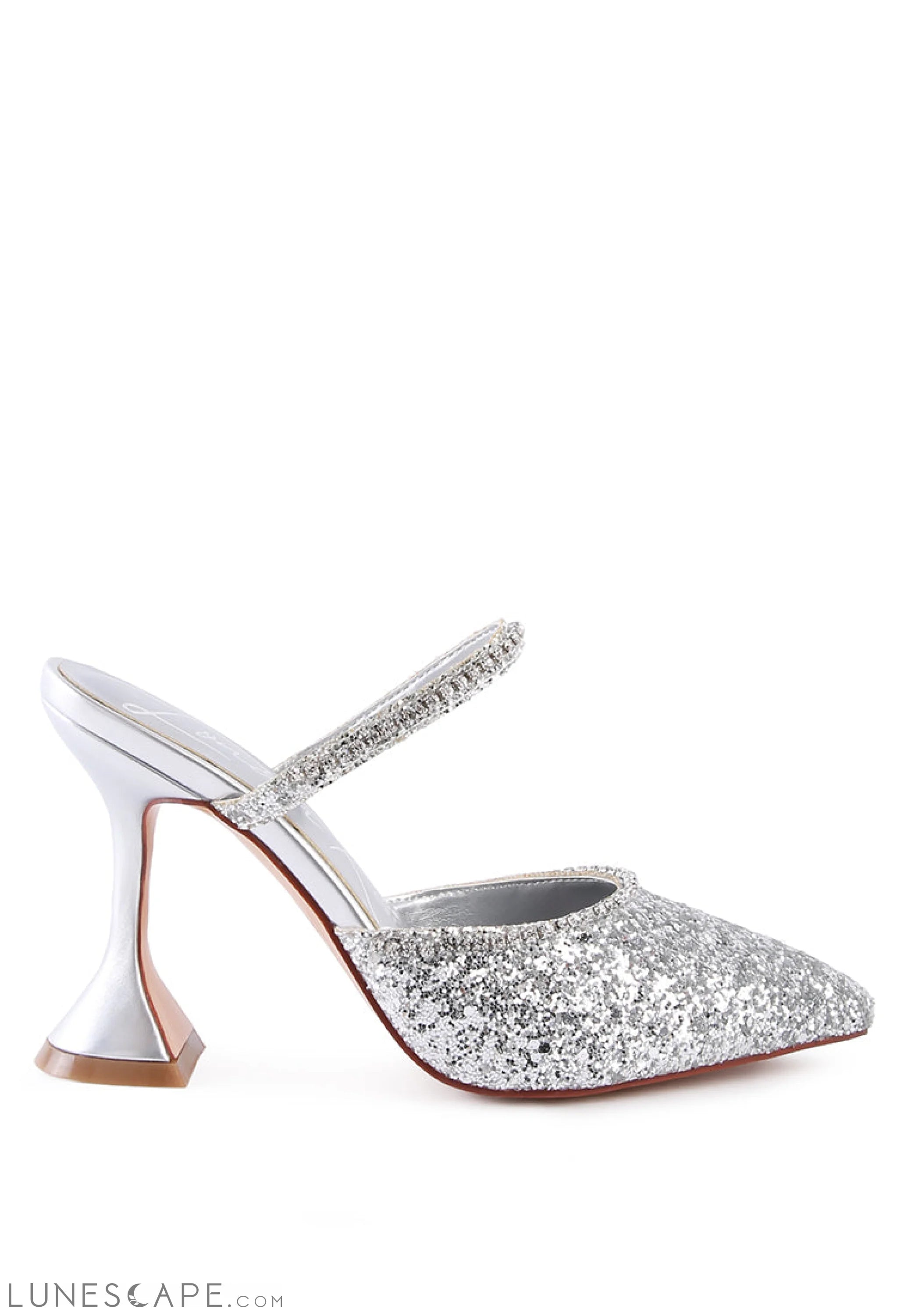 Iris Glitter Diamante Spool Heeled Sandals LUNESCAPE