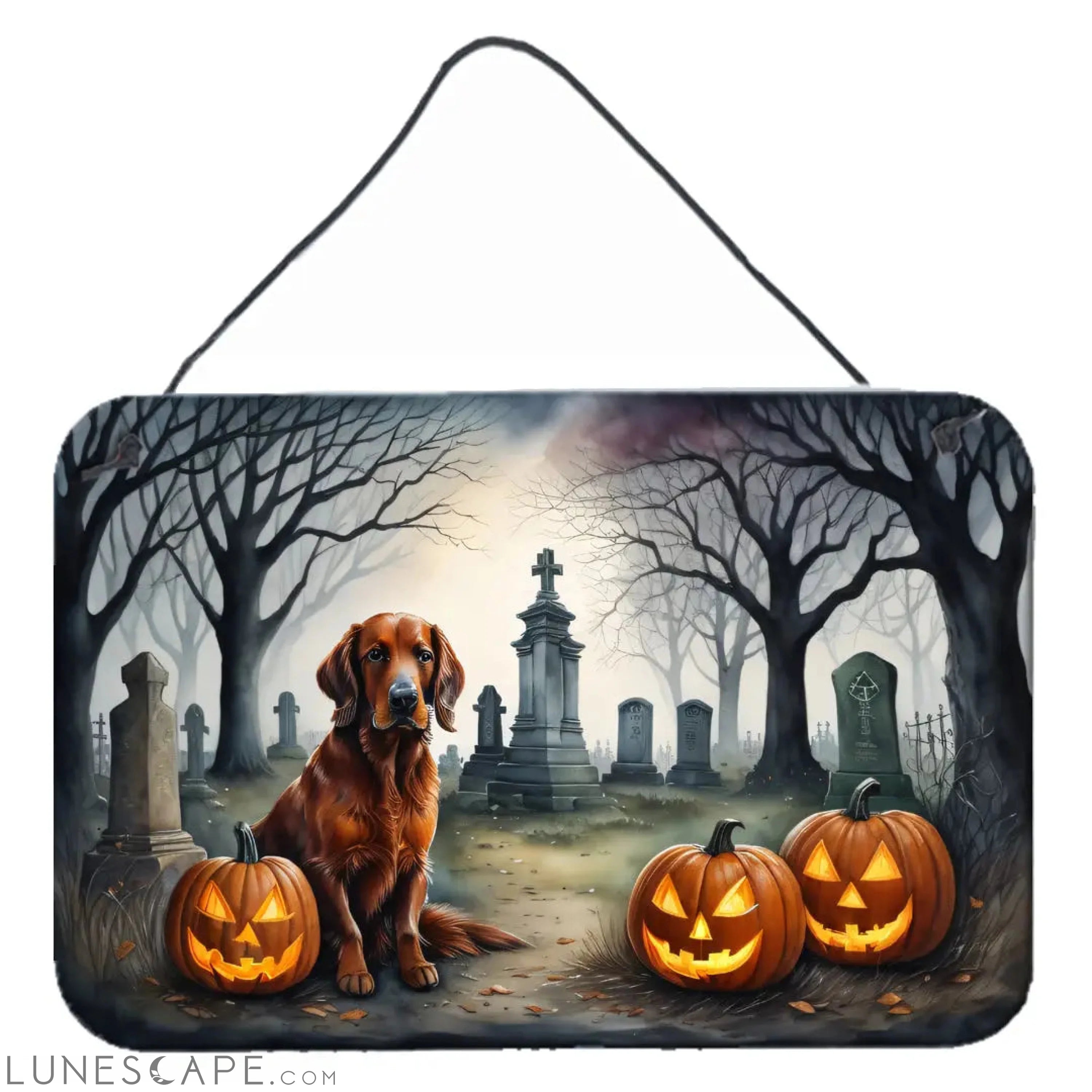 Irish Setter Spooky Halloween Wall or Door Hanging Prints LUNESCAPE