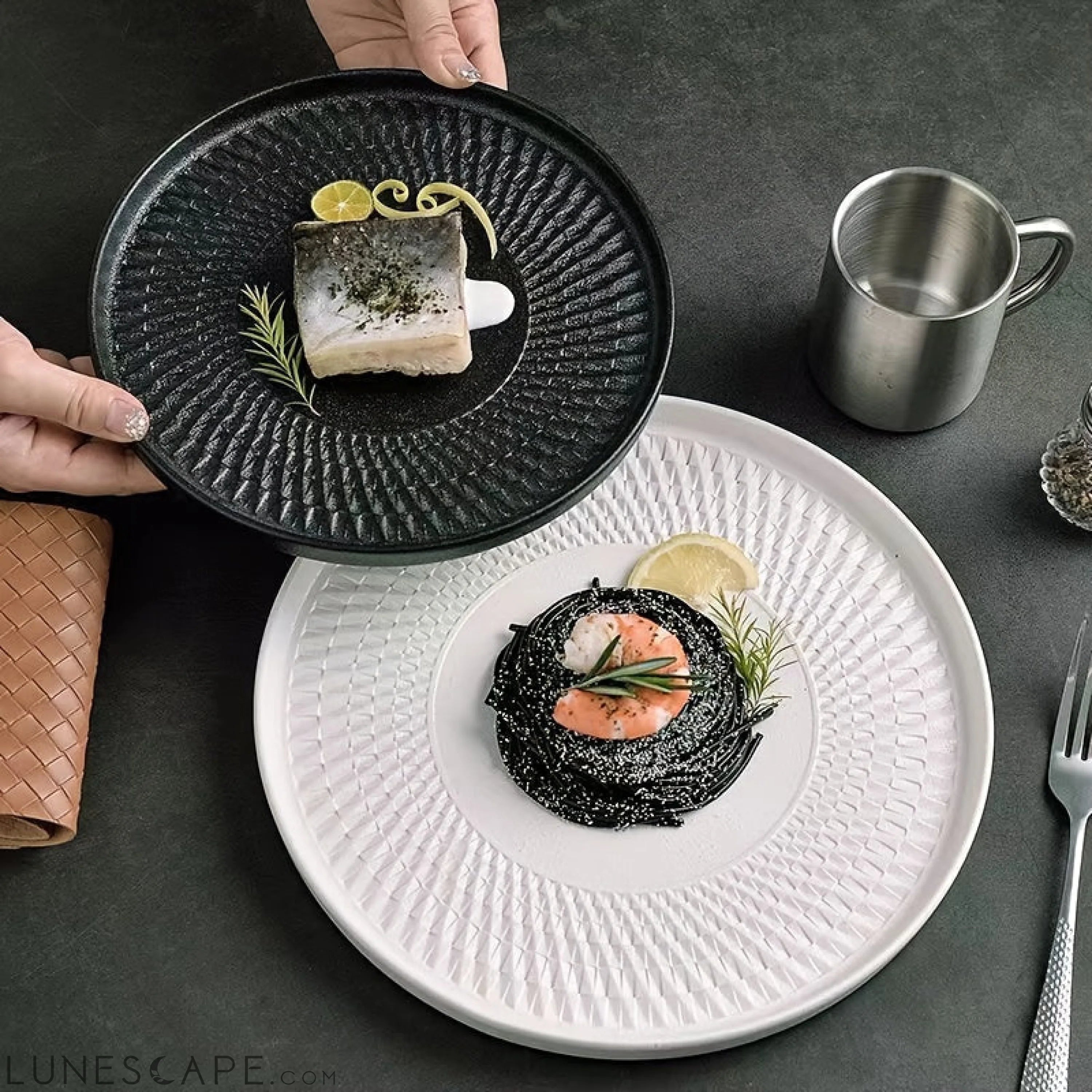 JapaneseInspired Ceramic Dinner Plate  Perfect for Any Meal LUNESCAPE