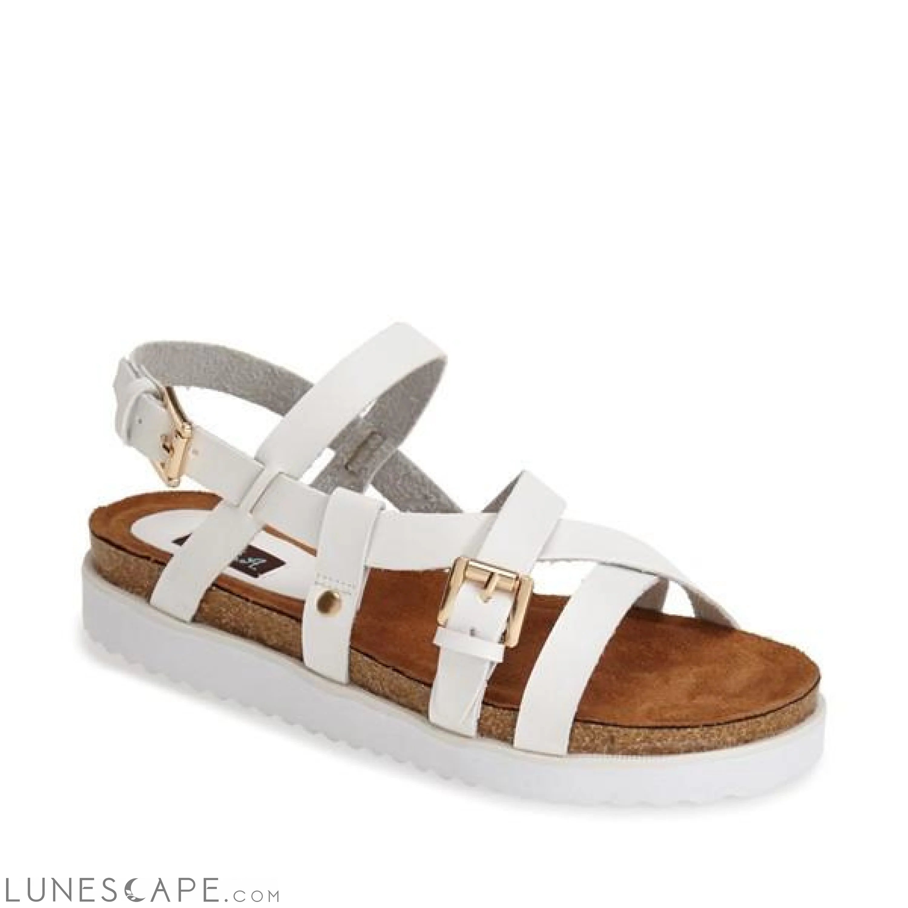 JAXON Strappy Slingback Flatform Buckle Sandle LUNESCAPE
