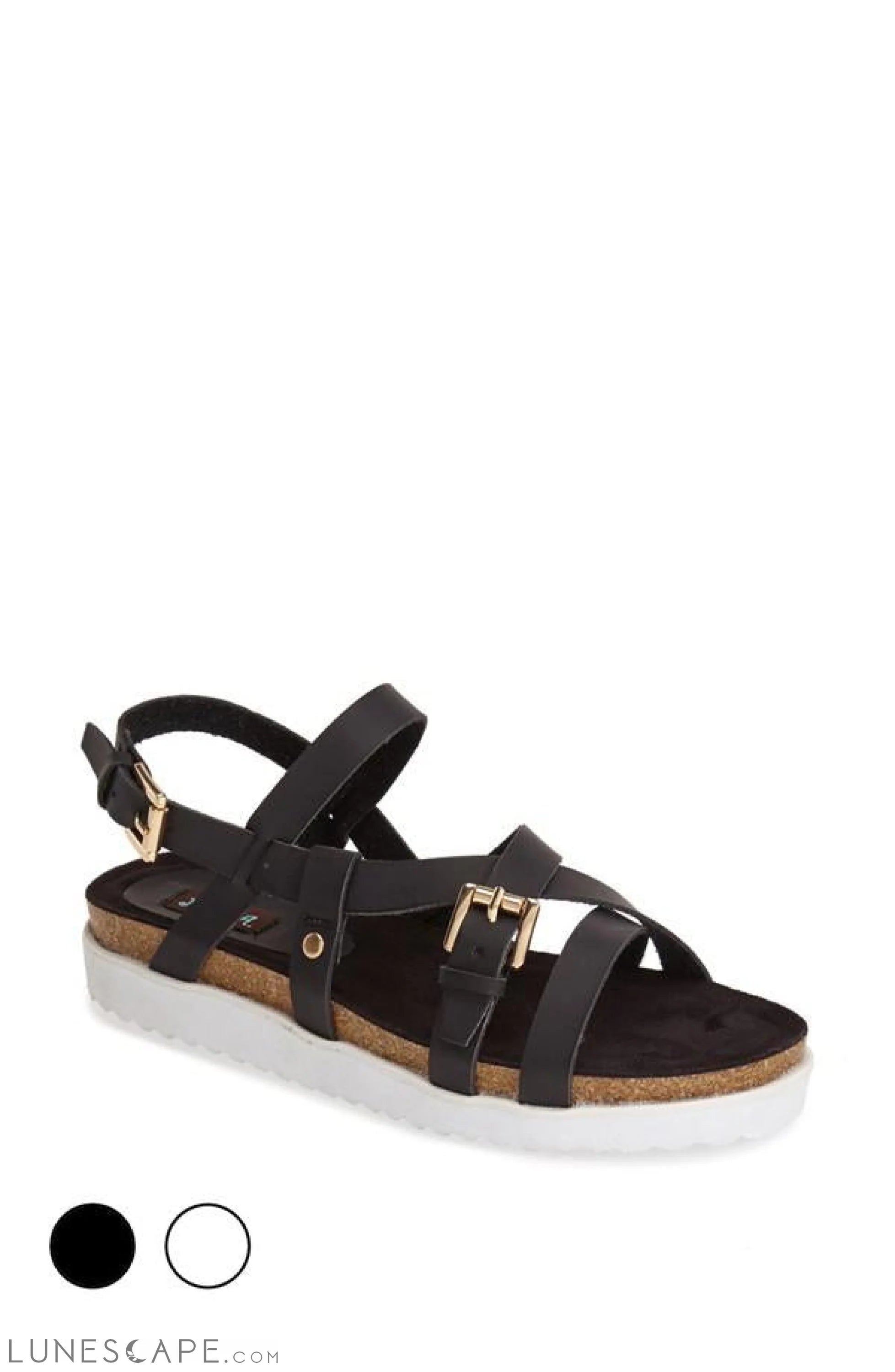 JAXON Strappy Slingback Flatform Buckle Sandle LUNESCAPE
