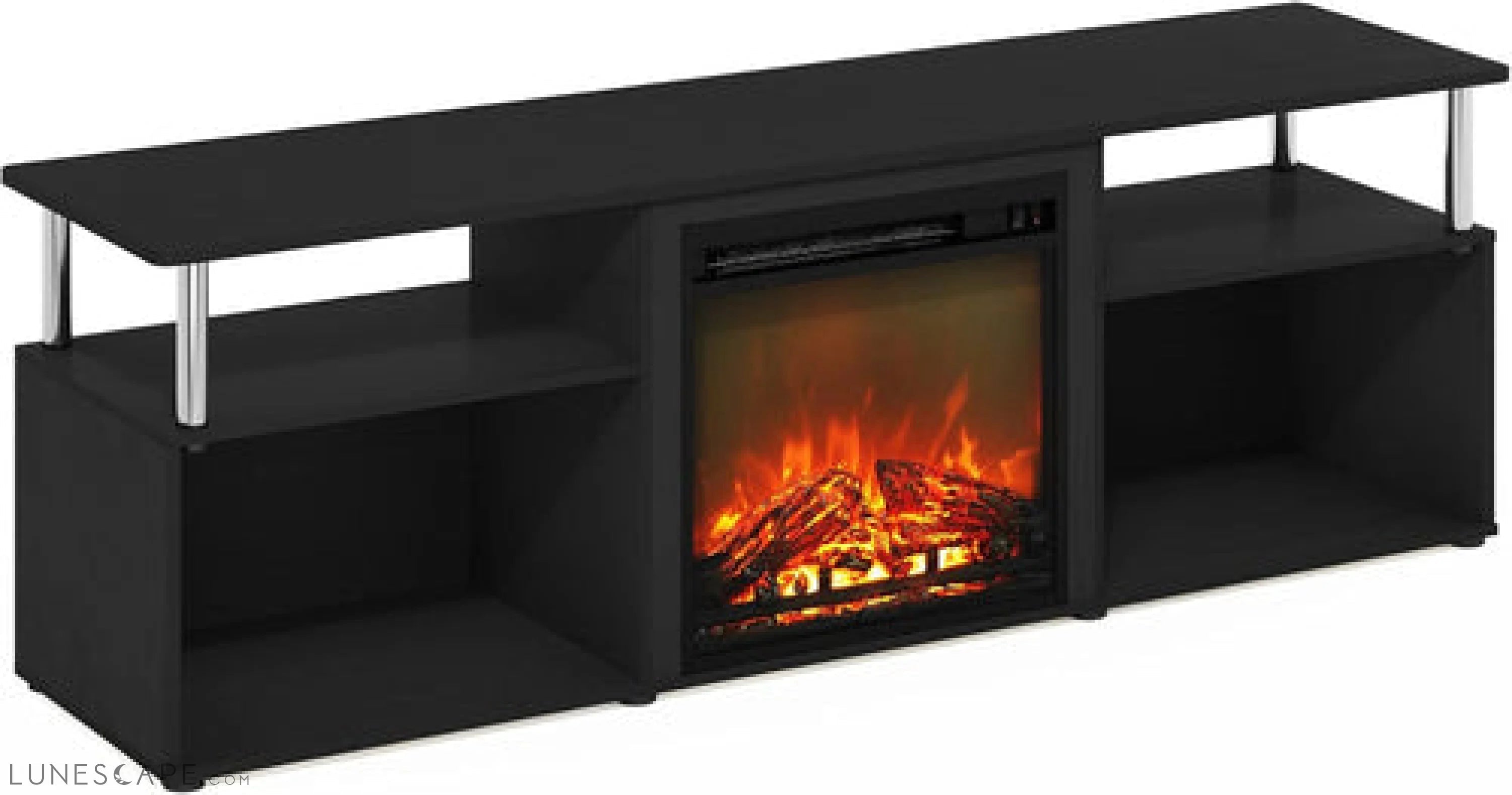 Jensen Open Storage Fireplace Entertainment Center for TV up to 70 LUNESCAPE