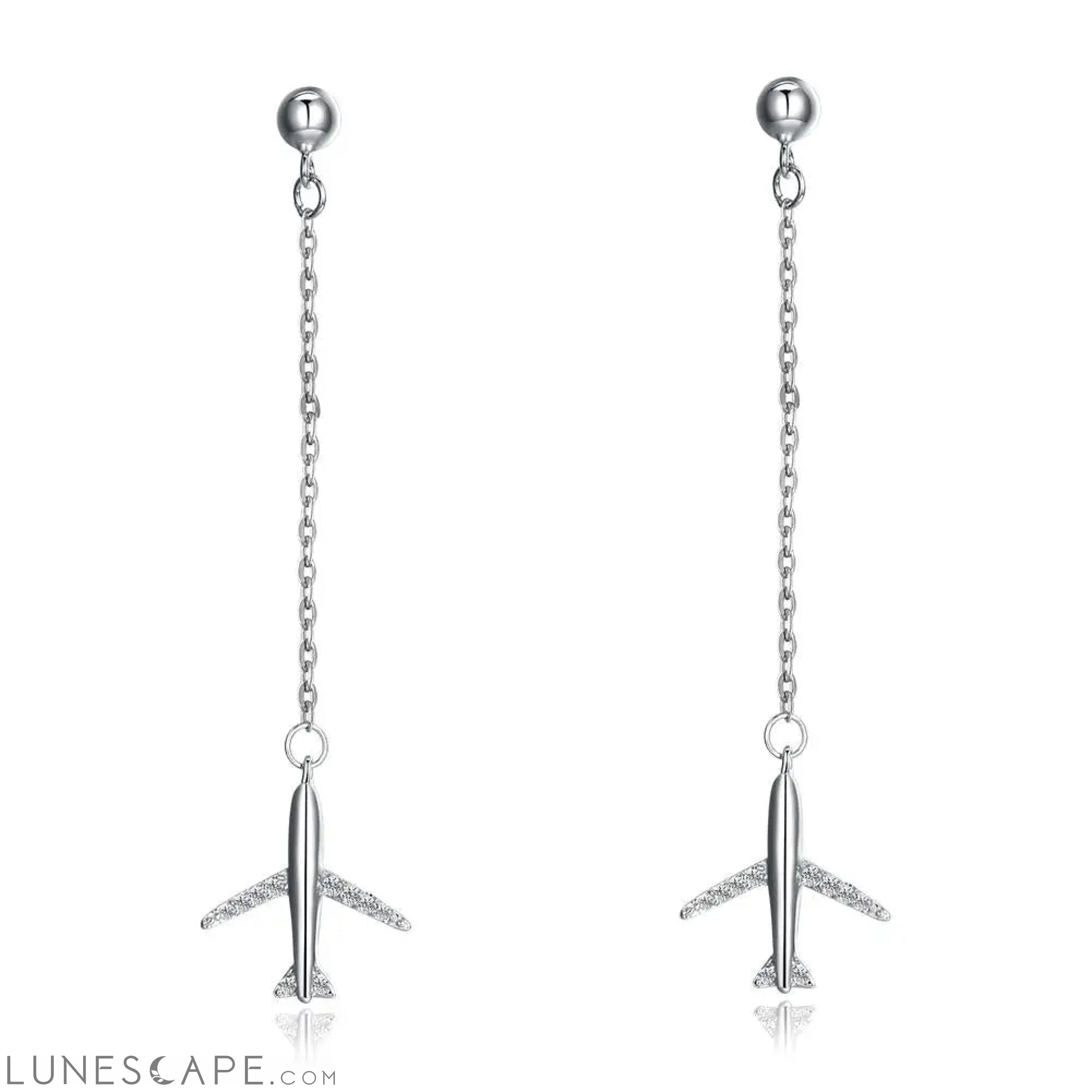 Jetsetter Airplane Dangle Earrings LUNESCAPE