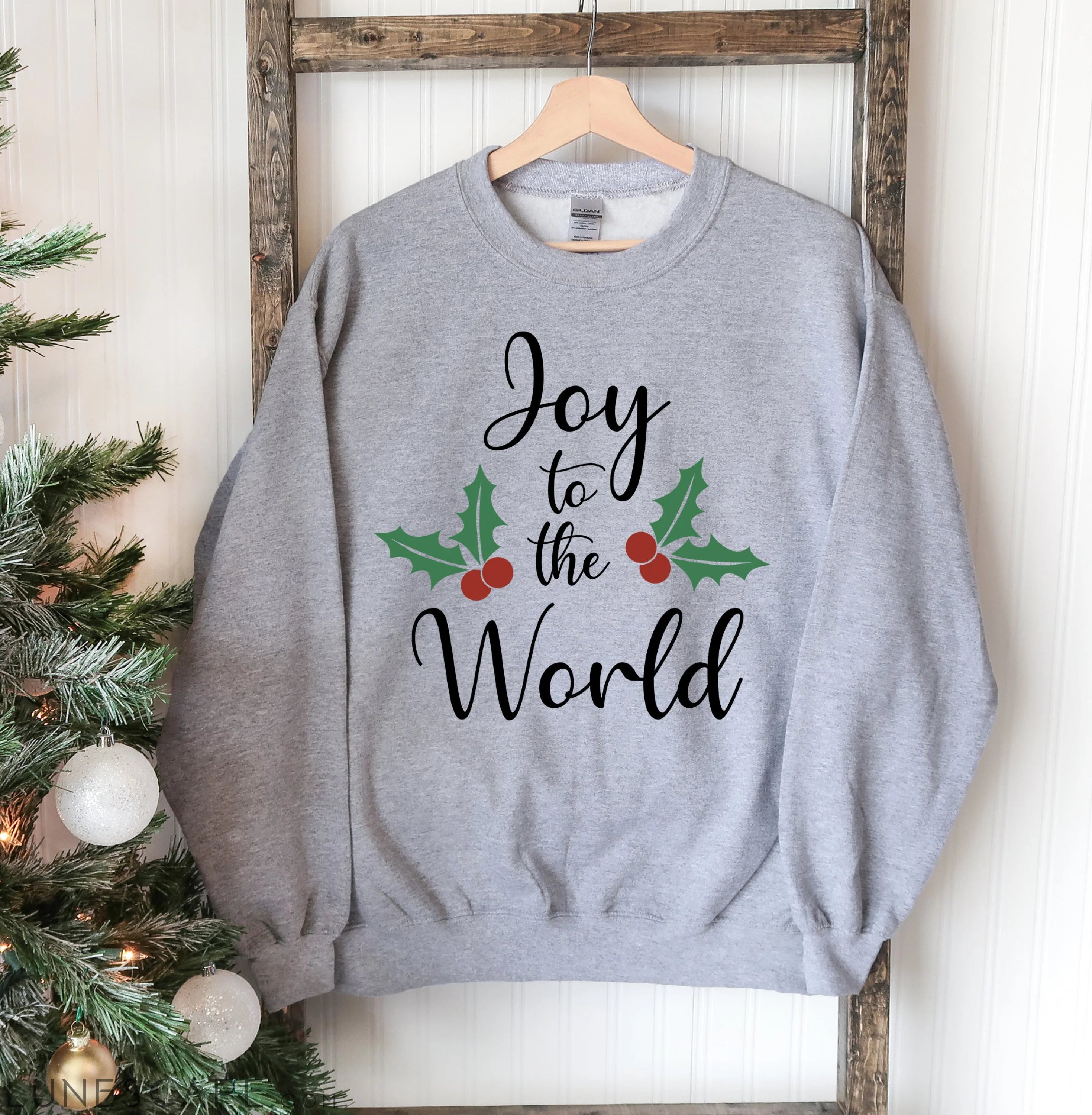 Joy To The World Christmas Sweatshirt LUNESCAPE