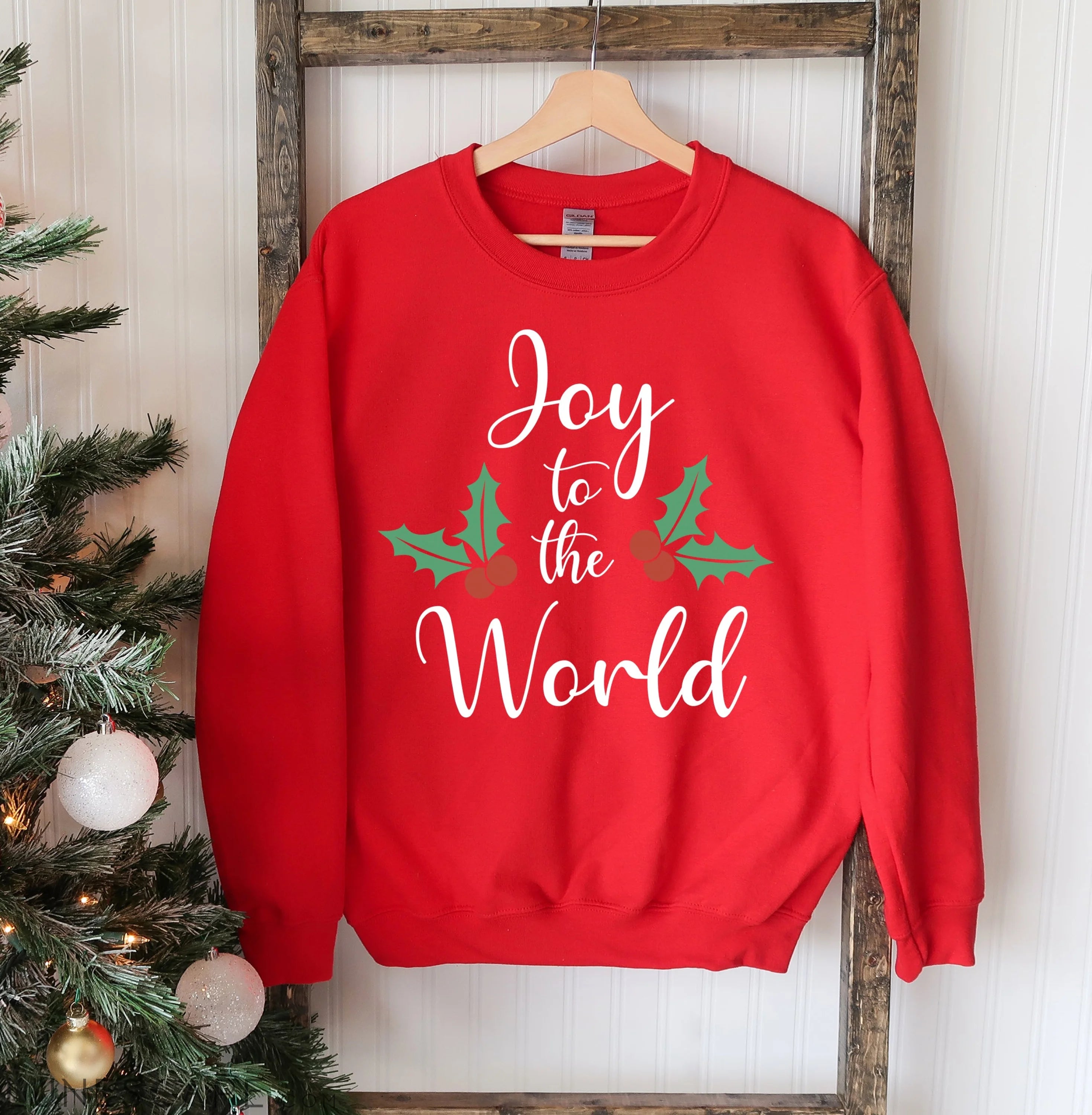 Joy To The World Christmas Sweatshirt LUNESCAPE