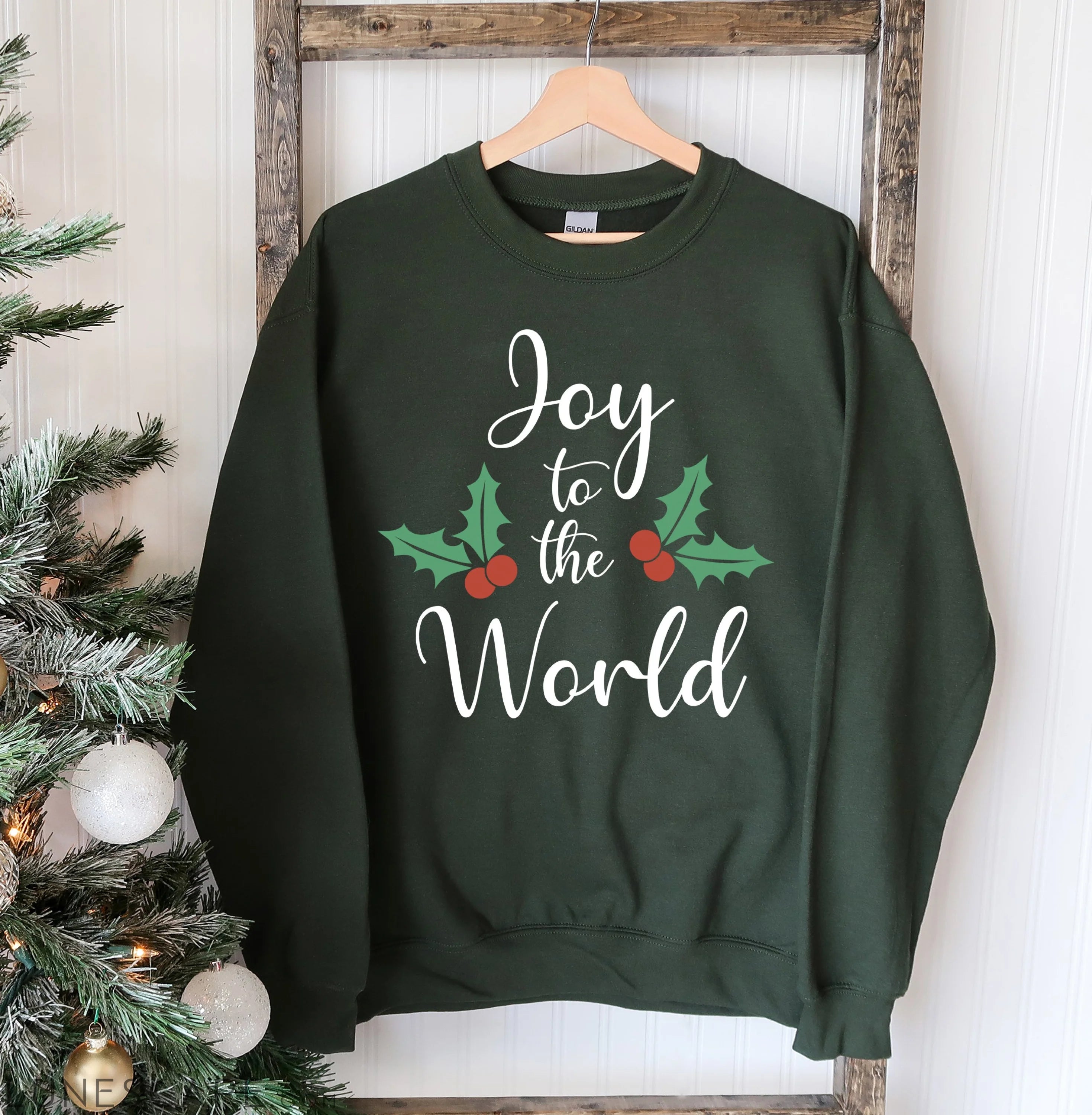 Joy To The World Christmas Sweatshirt LUNESCAPE