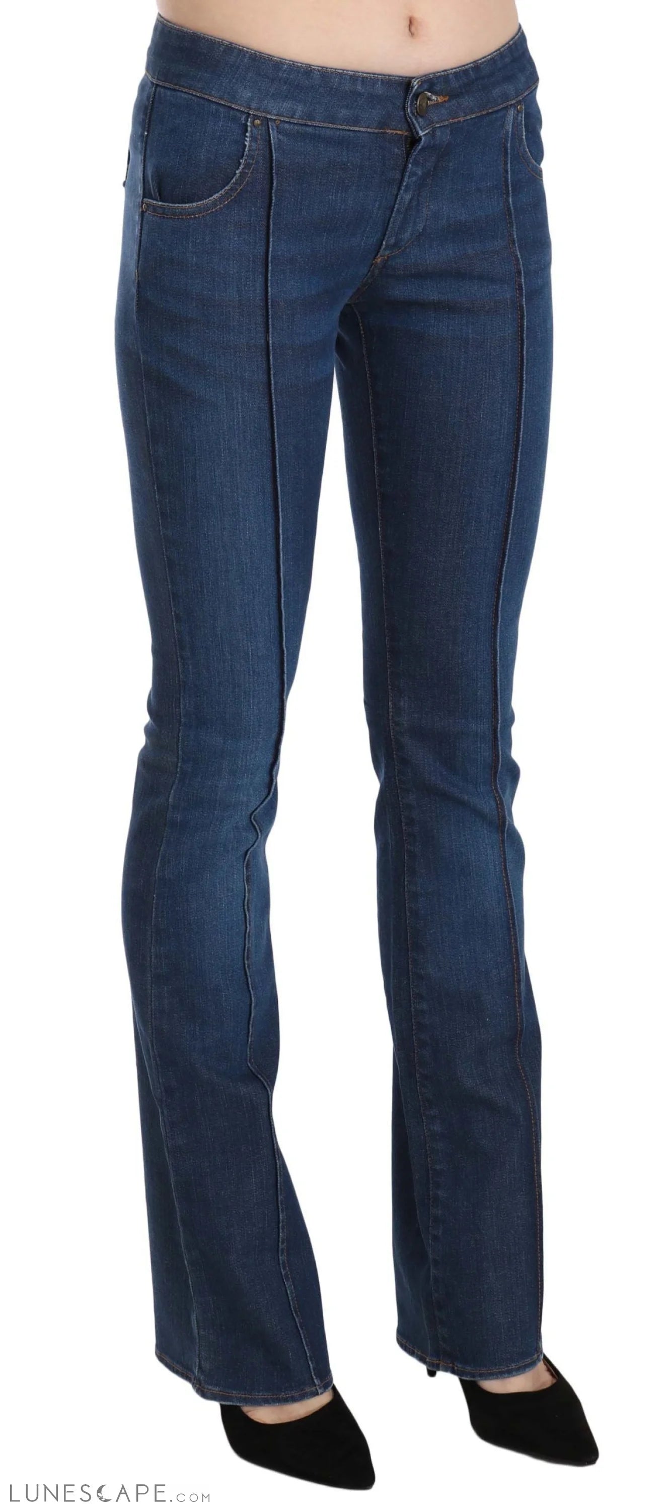 Just Cavalli Chic Blue Washed Boot Cut Denim Pants LUNESCAPE