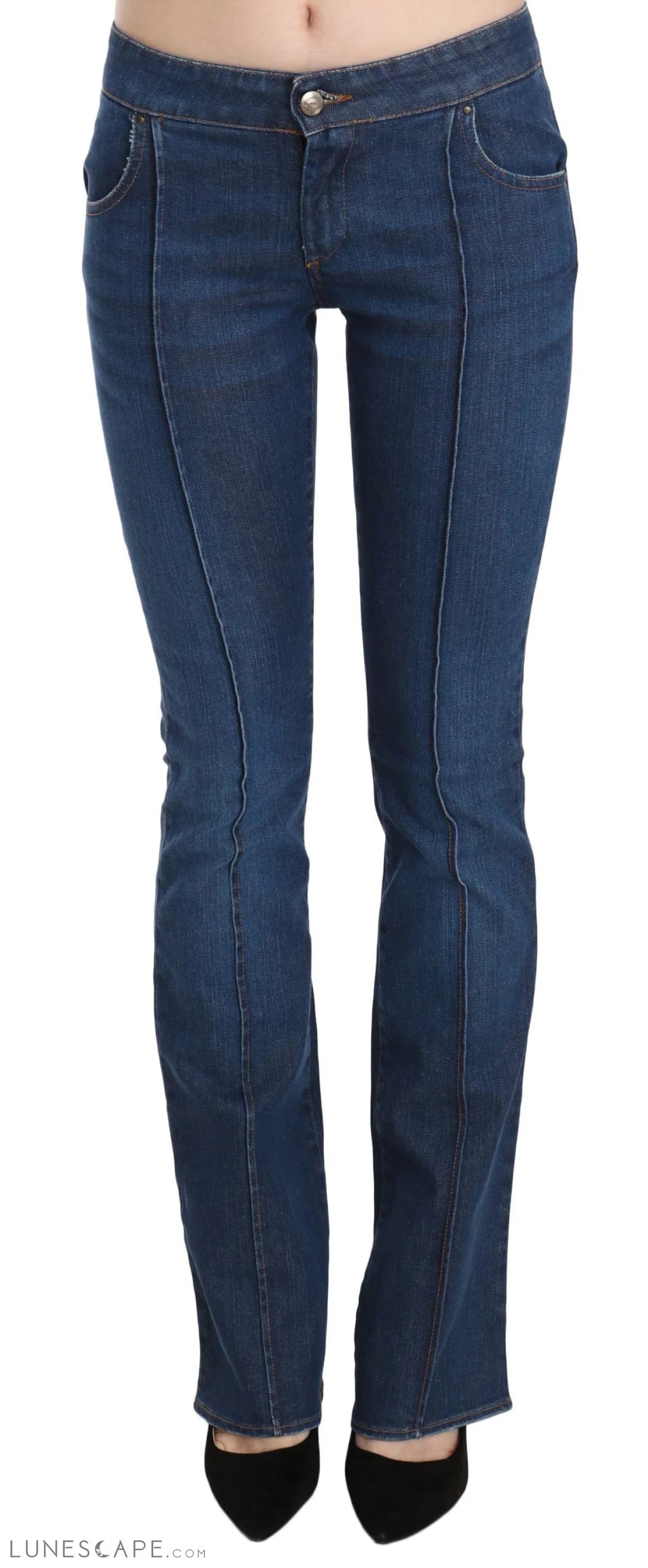 Just Cavalli Chic Blue Washed Boot Cut Denim Pants LUNESCAPE