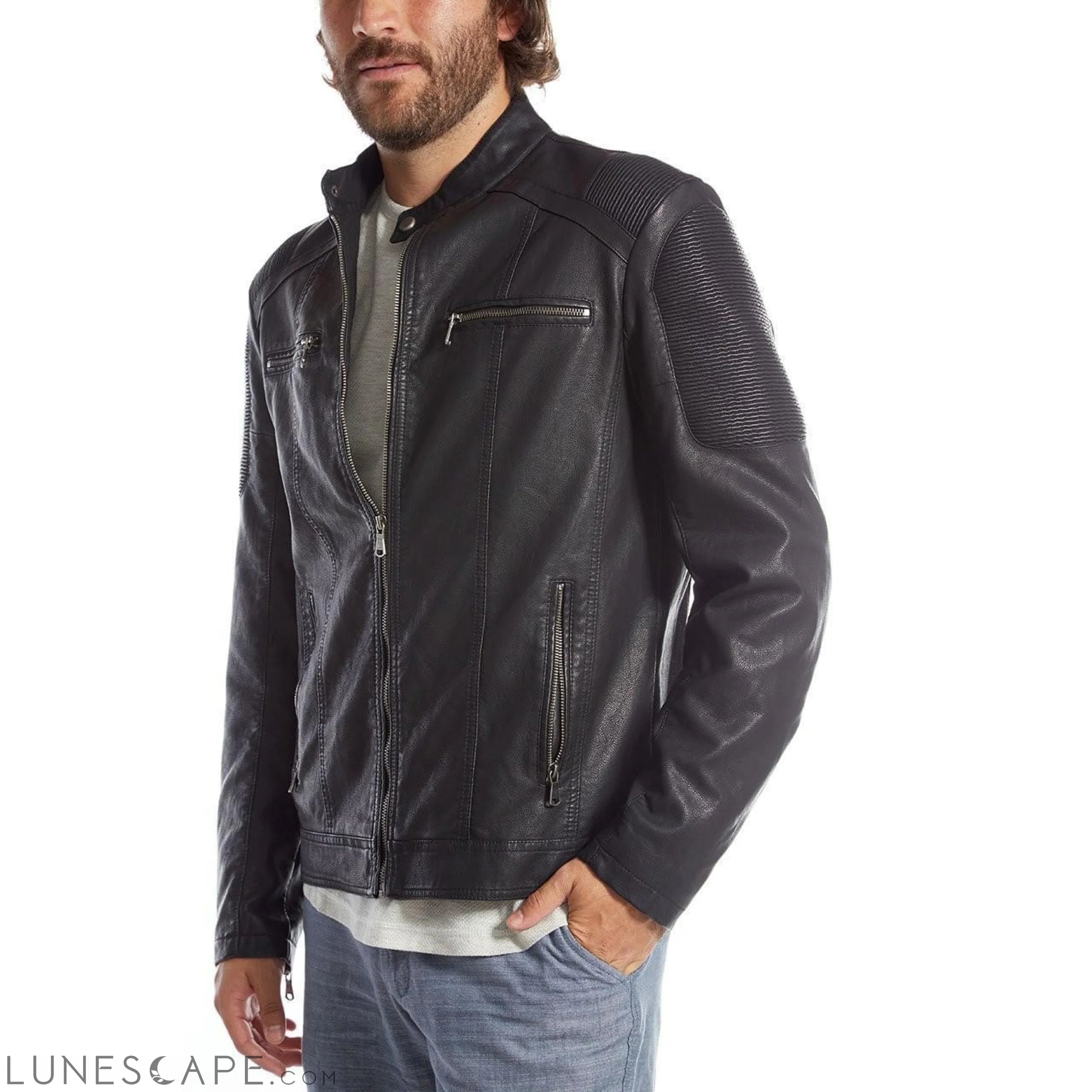 Justin Vegan Leather Jacket LUNESCAPE
