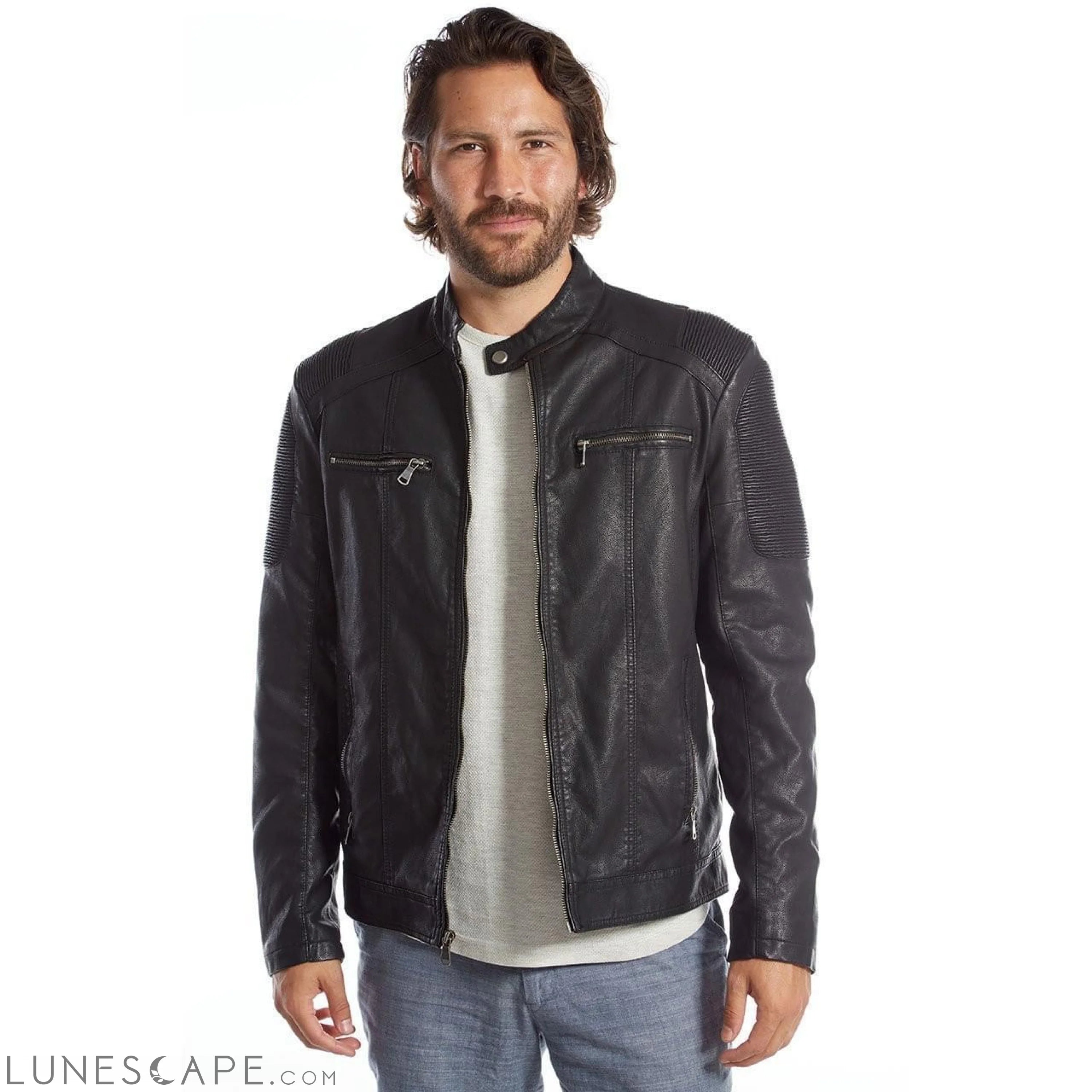 Justin Vegan Leather Jacket LUNESCAPE