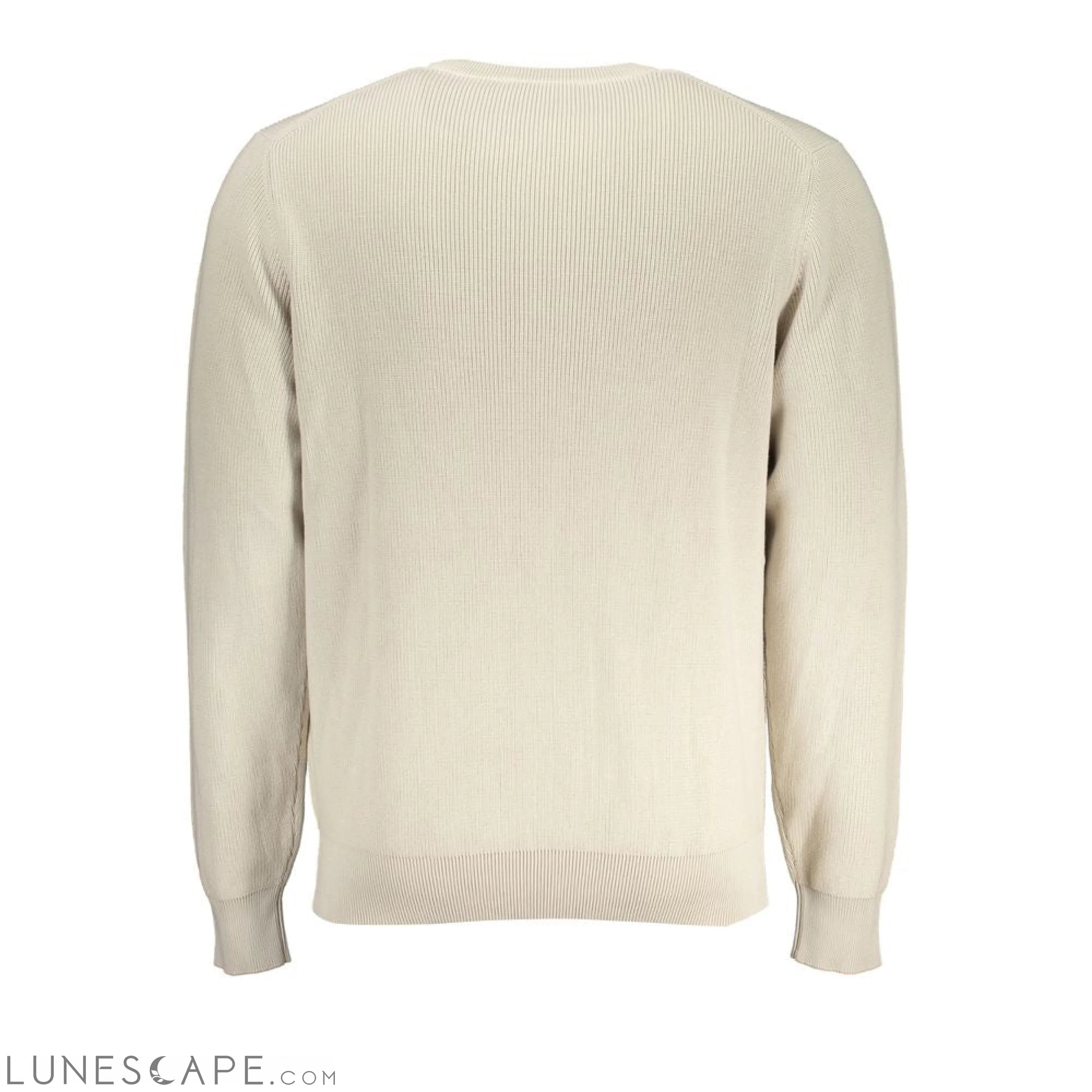 K-WAY Beige Crew Neck Cotton Sweater with Logo Detail LUNESCAPE