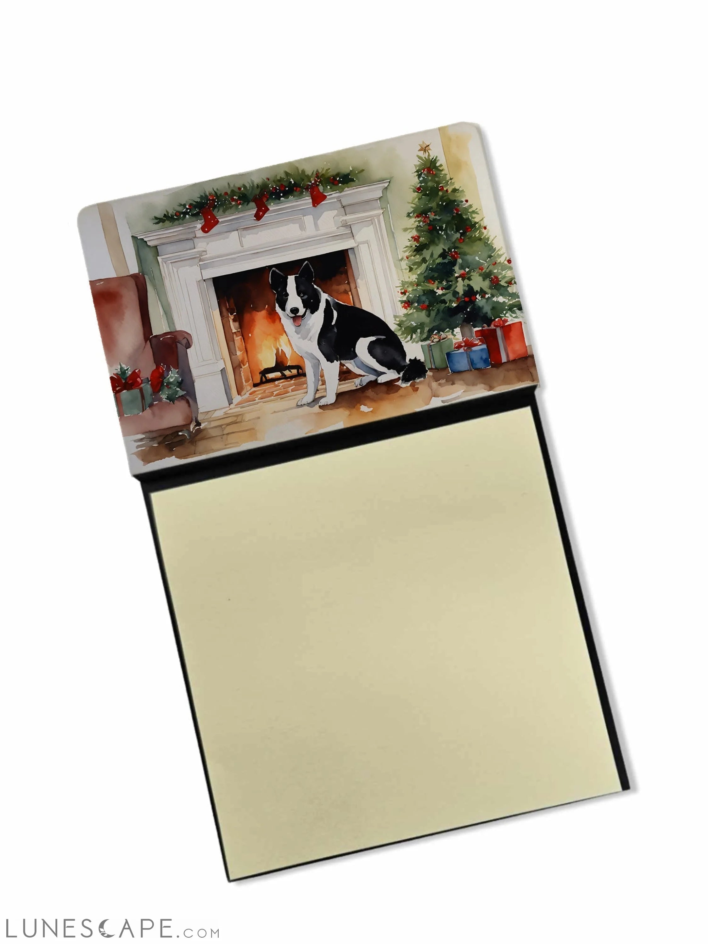 Karelian Bear Dog Cozy Christmas Sticky Note Holder LUNESCAPE