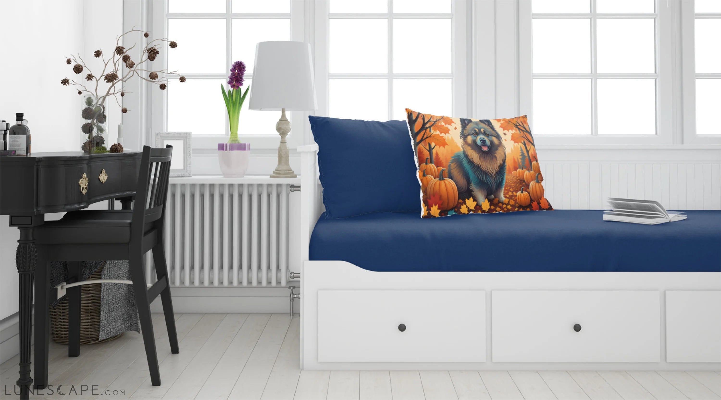 Keeshond Fall Standard Pillowcase LUNESCAPE