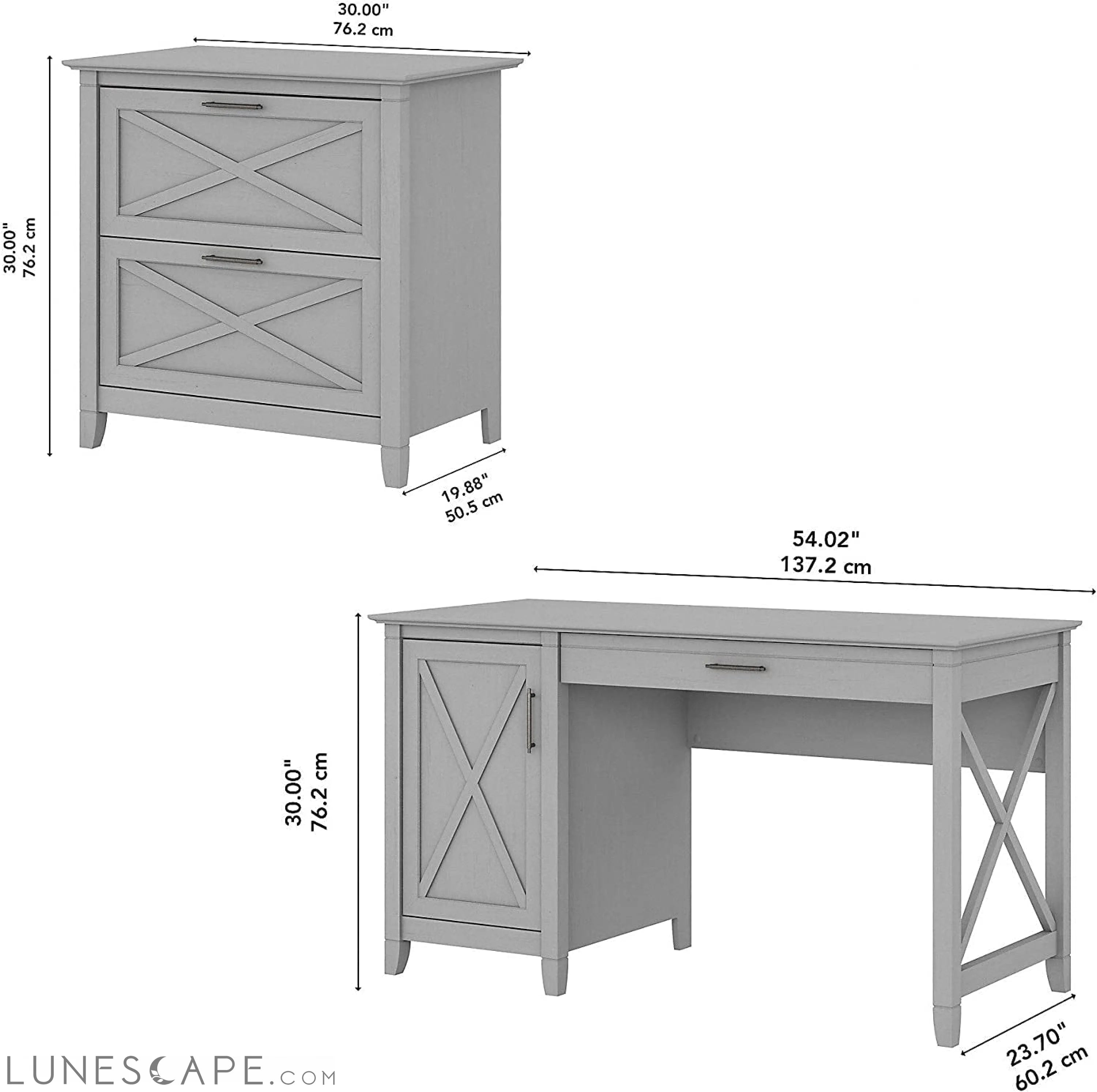Key West Computer Desk with Storage LUNESCAPE
