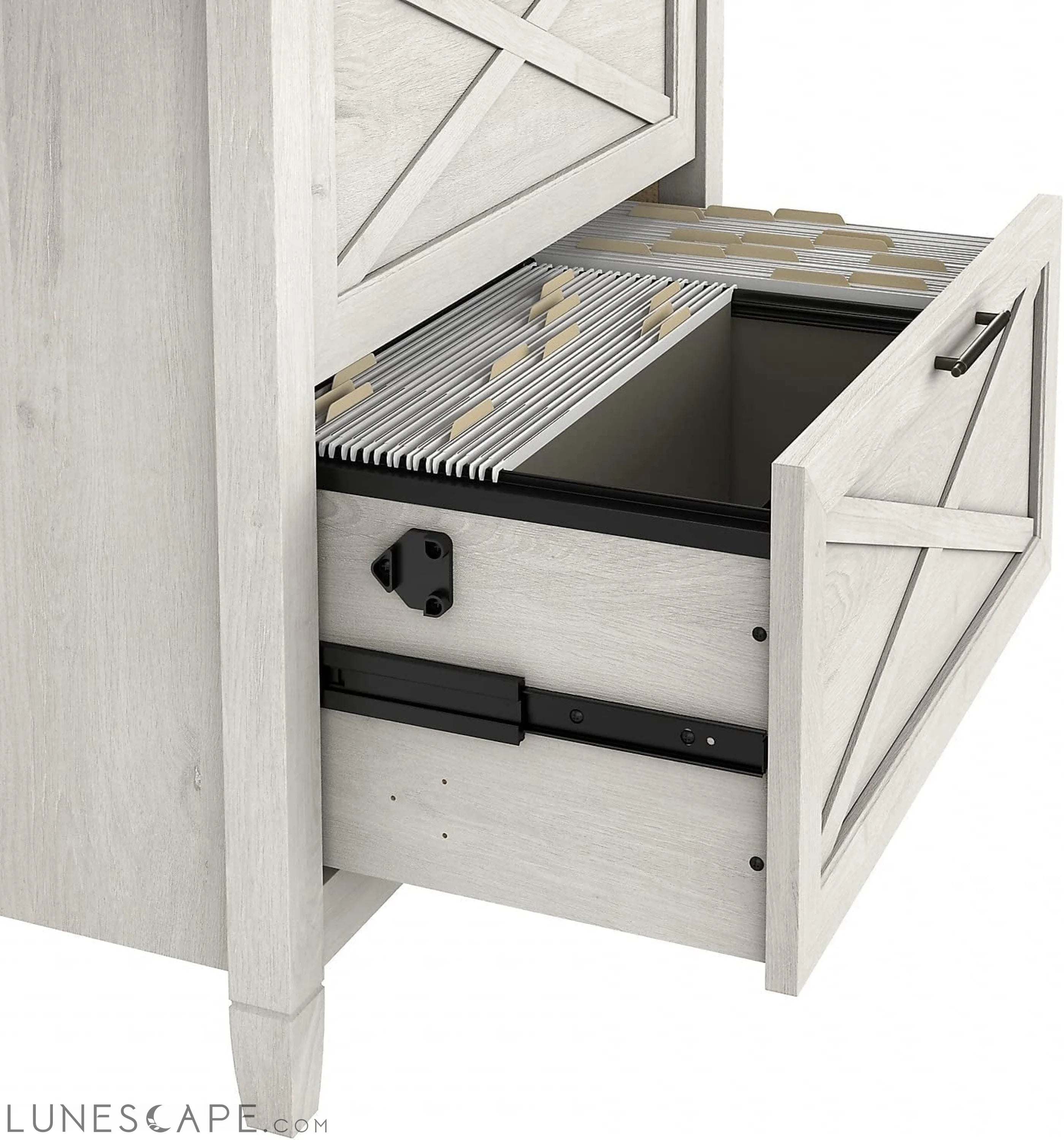 Key West L Shaped Desk with Mobile File Cabinet LUNESCAPE