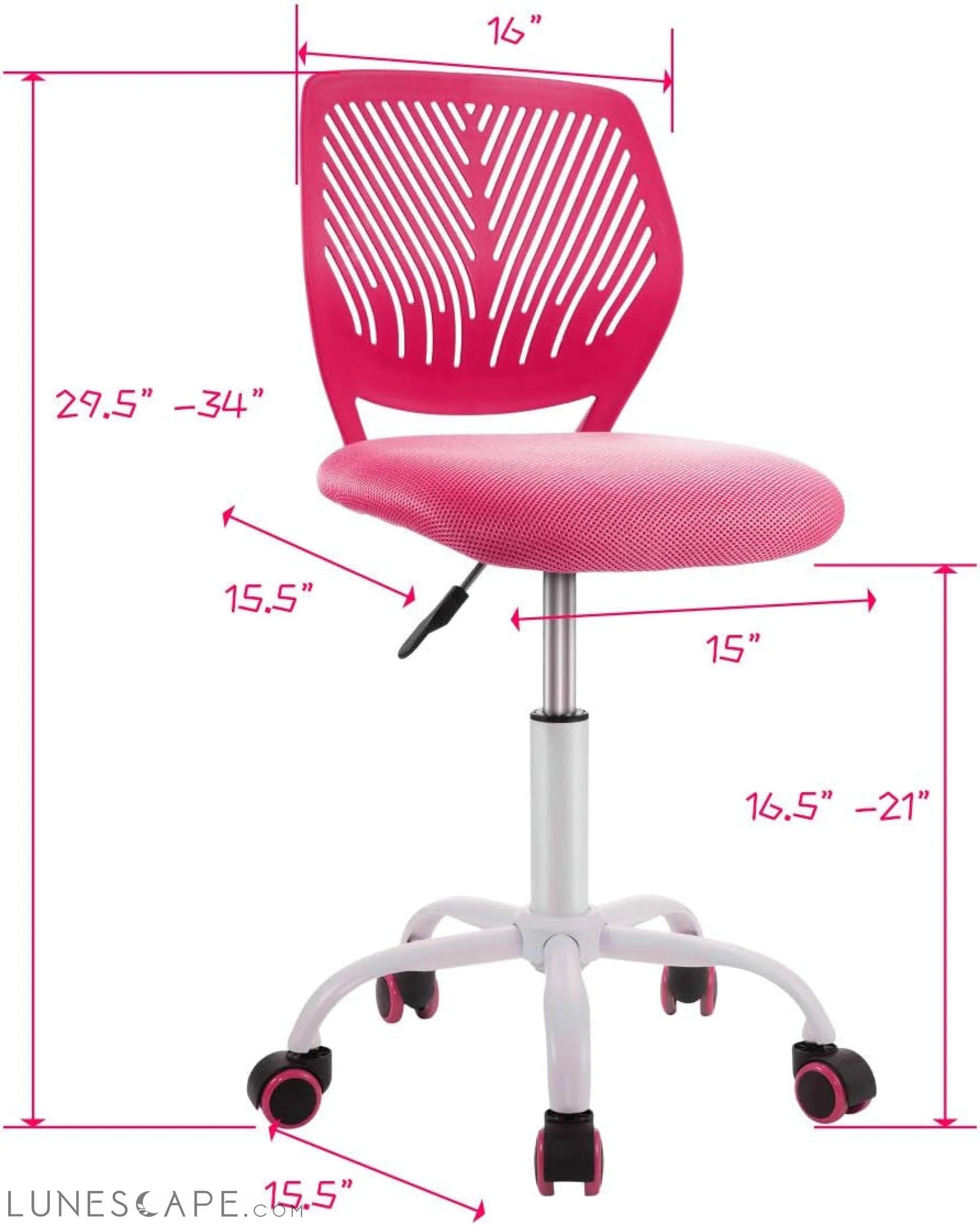 Kids Desk Chair, Adjustable Children Study Chair, Swivel Chair Armless LUNESCAPE