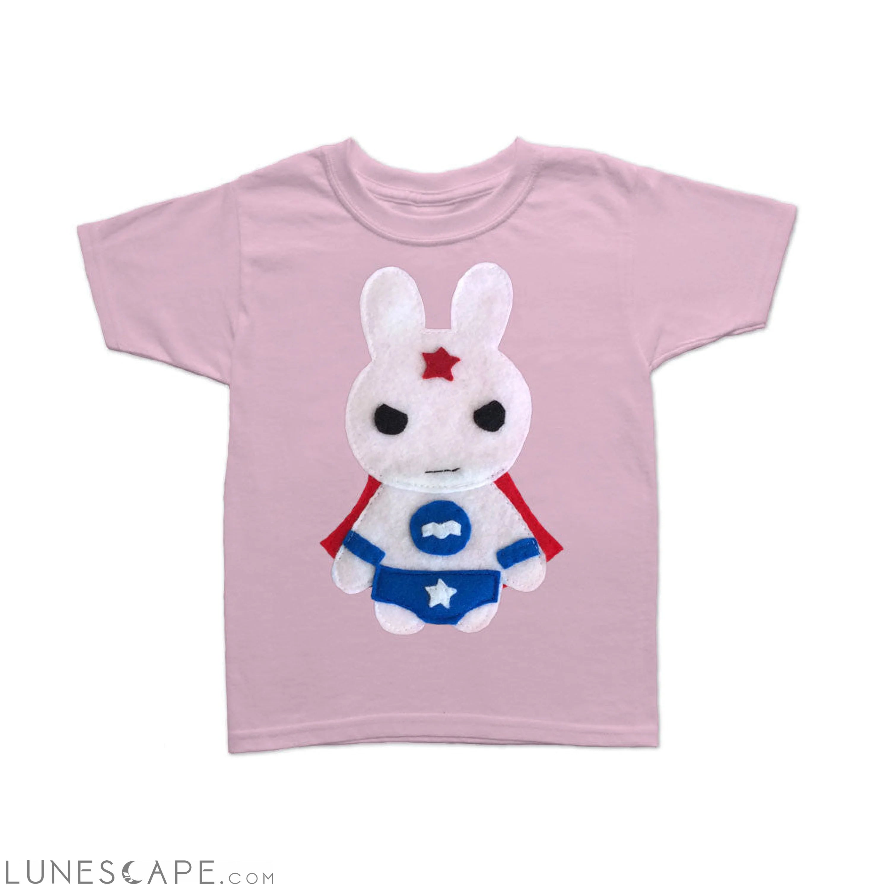 Kids Superhero Shirt - Team Super Animals - Star Bunny LUNESCAPE