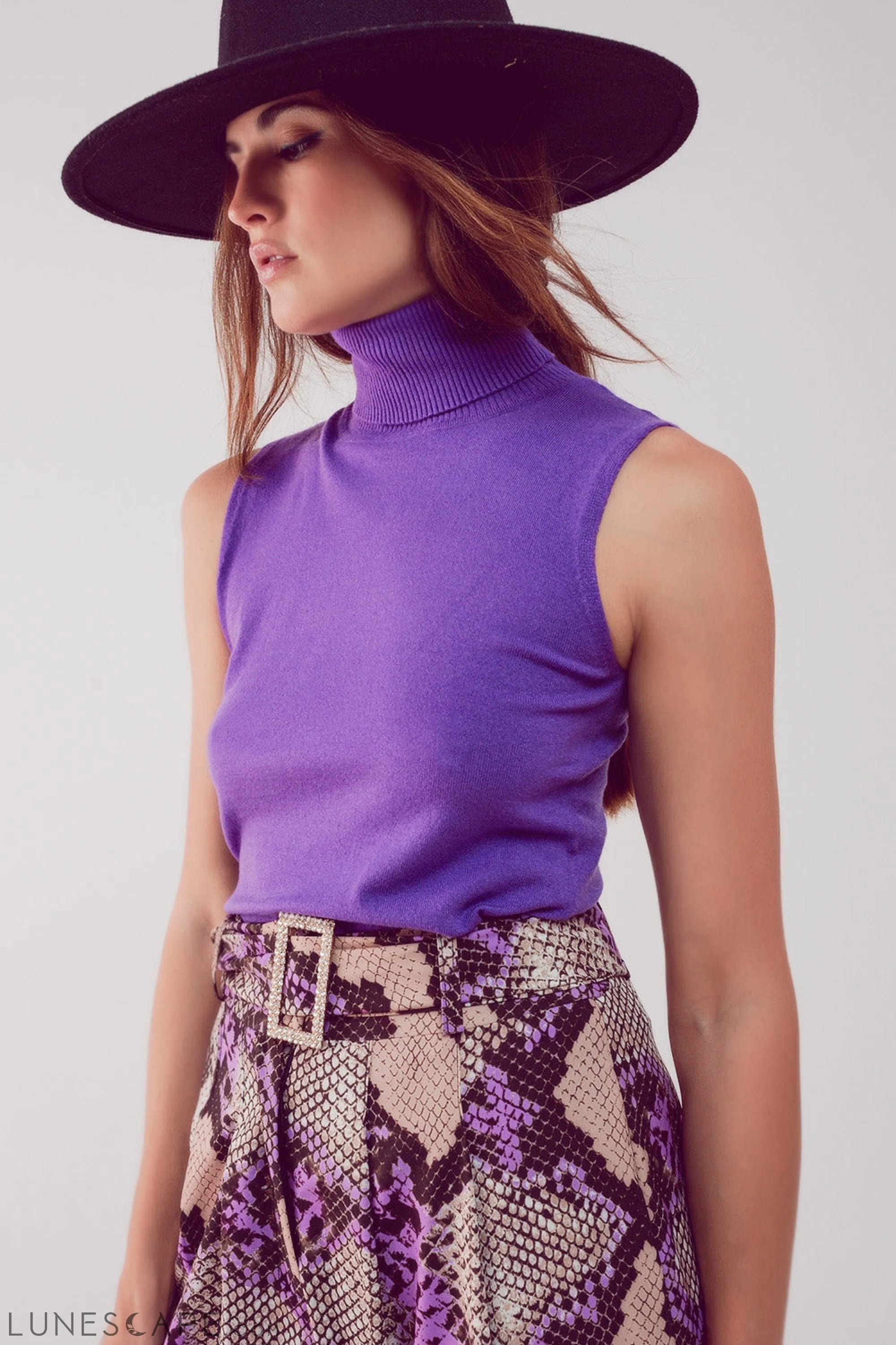 Knitted Tank Jumper in Purple LUNESCAPE