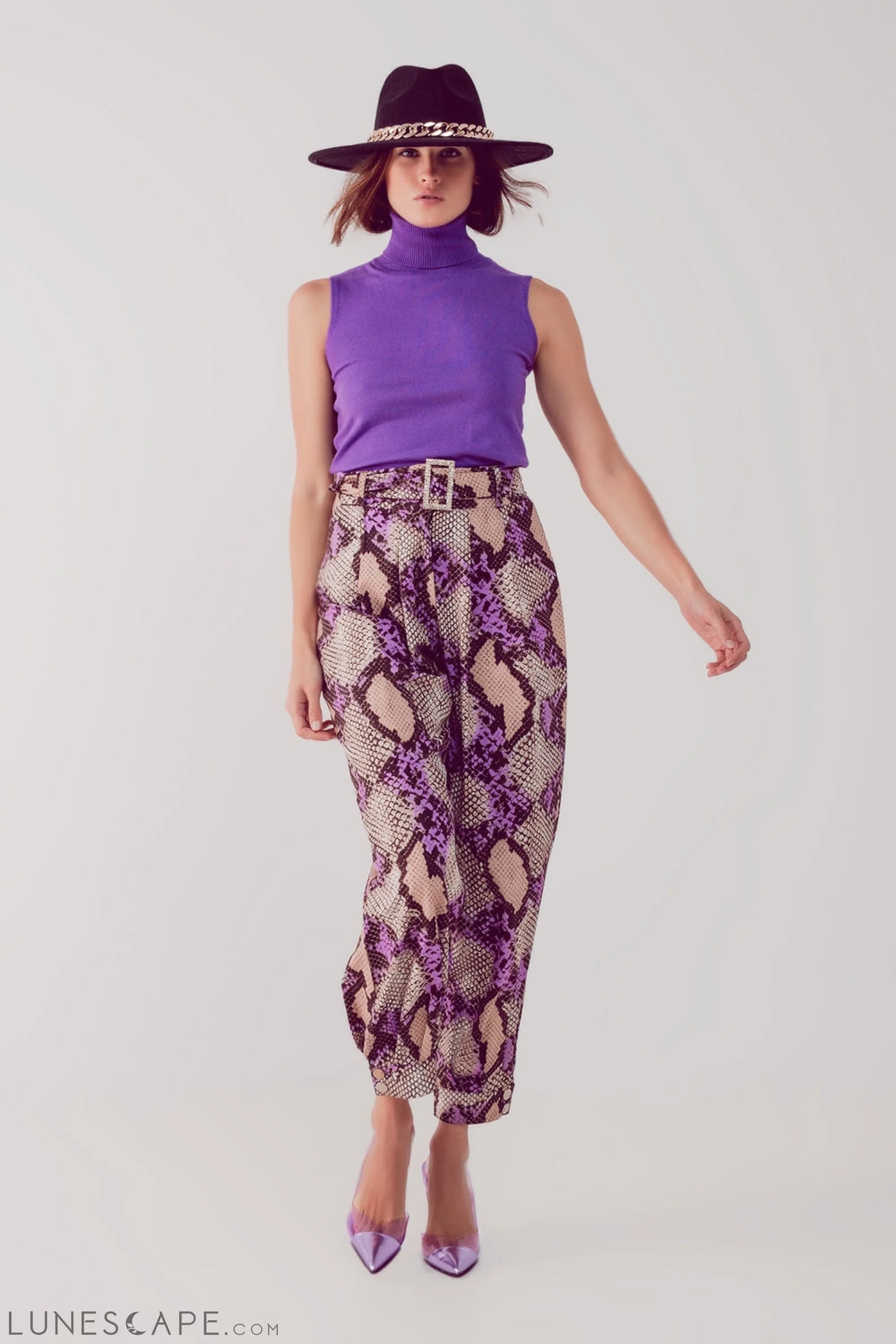 Knitted Tank Jumper in Purple LUNESCAPE