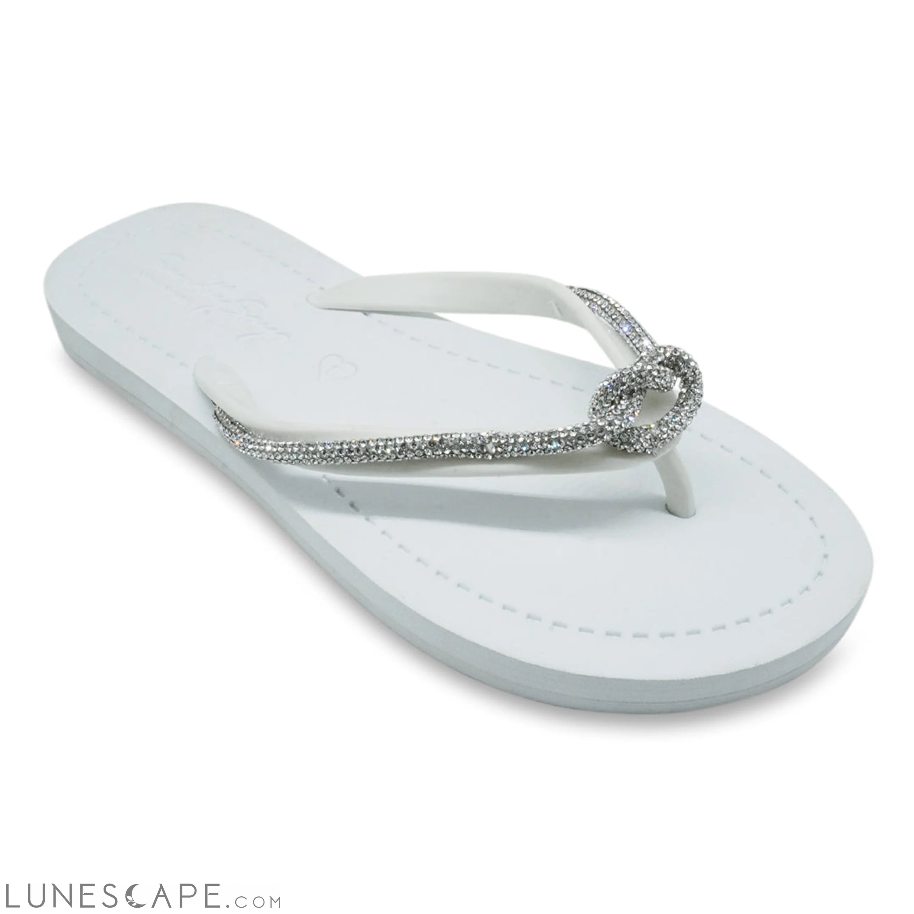 Knot_Crystal Rhinestone Rope - Womens Flat Flip Flops Sandal LUNESCAPE