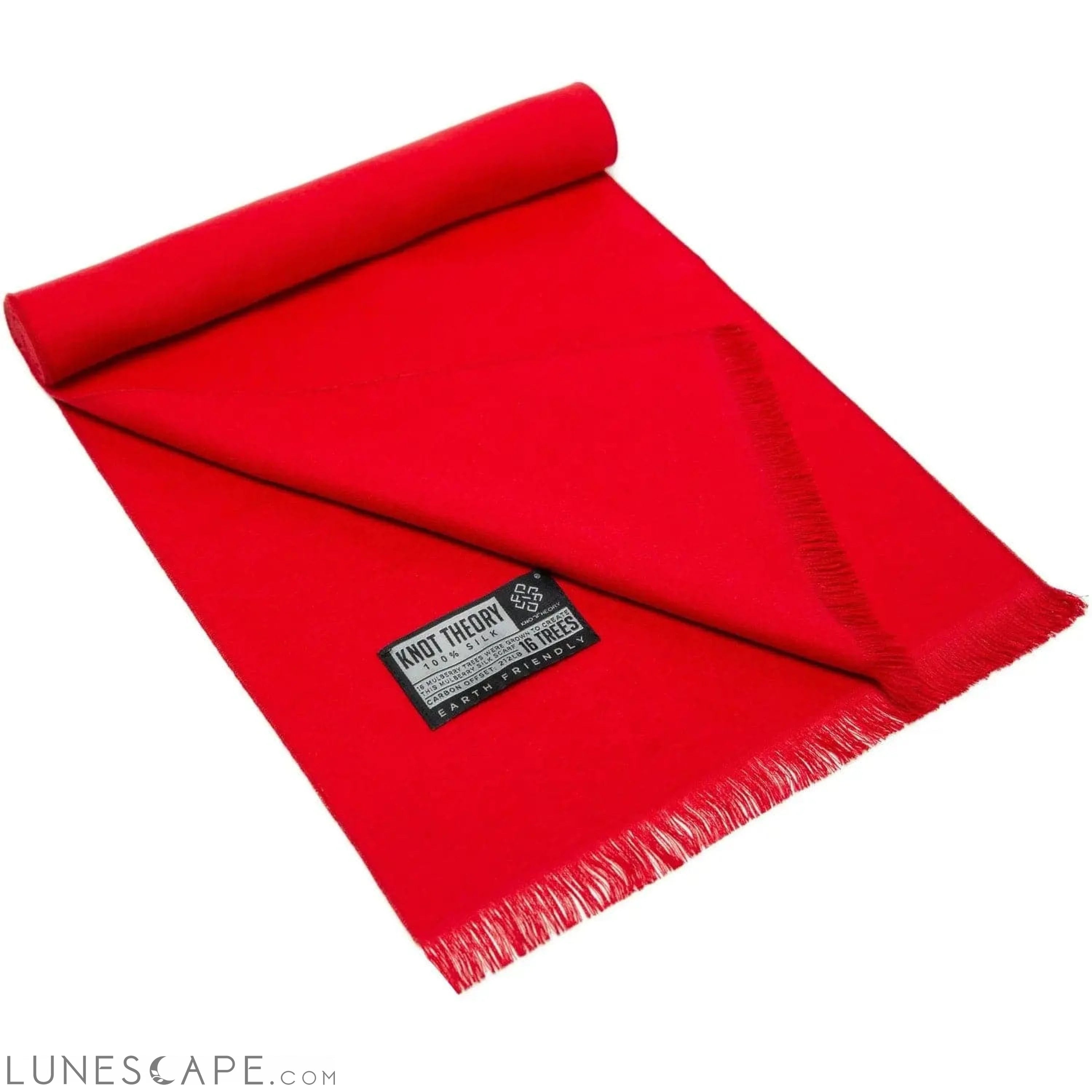 Knot Theory Organic Mulberry Silk Scarf (Red) LUNESCAPE