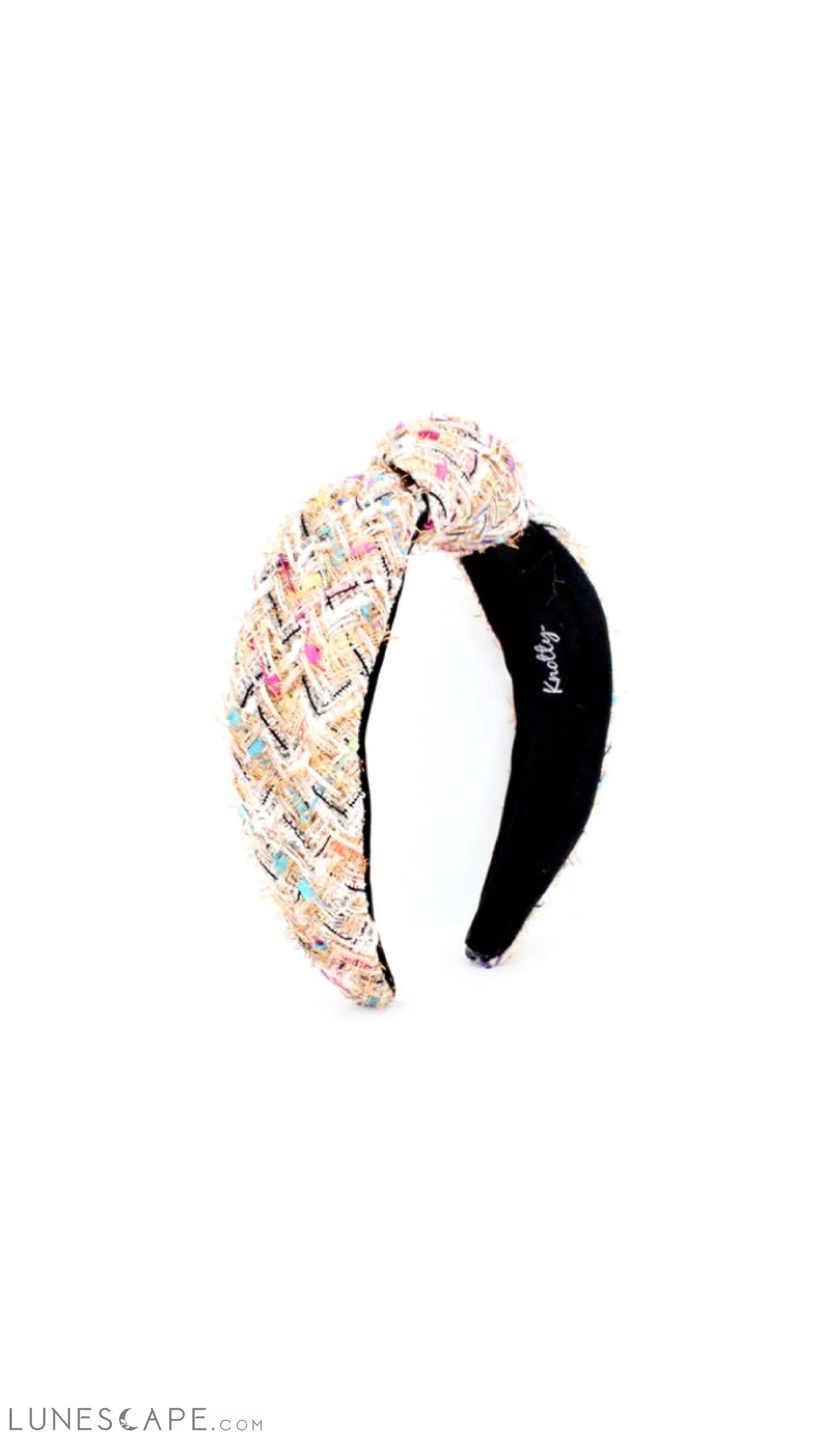 Knotted Headband | Pink Tweed LUNESCAPE